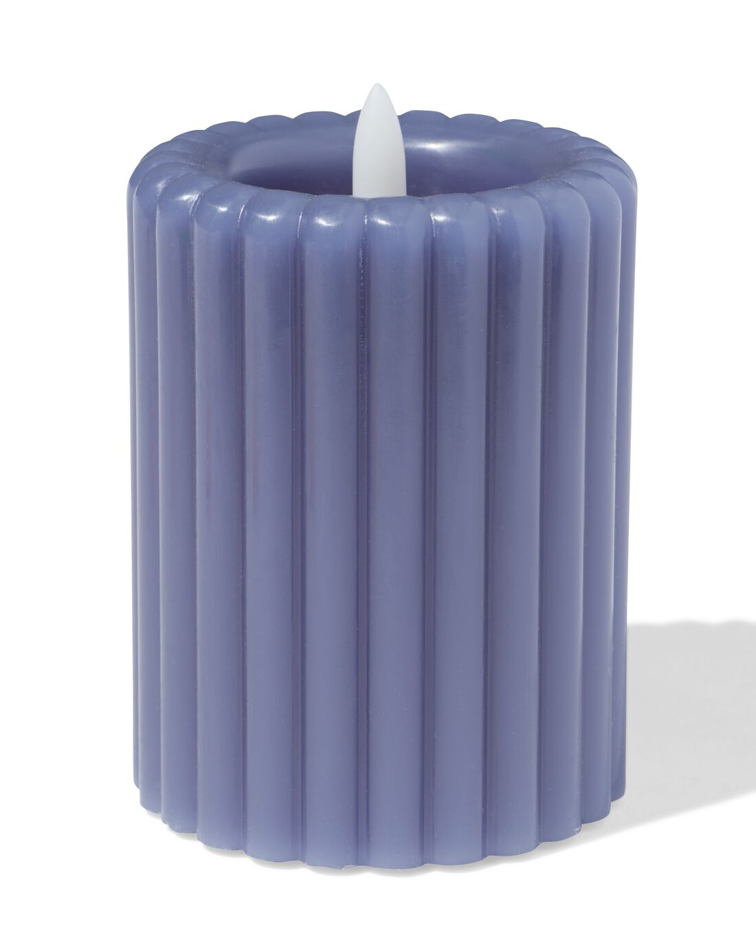 HEMA Led Kaars ⌀7.5x10cm Ribbel Blauw (blauw)