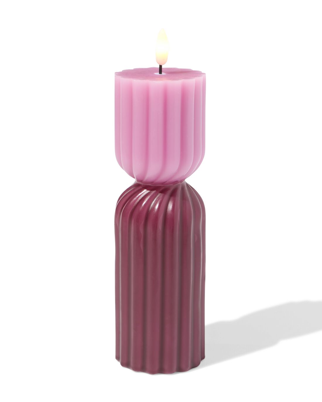 HEMA Led Vormkaars ⌀6.2x23cm Diabolo Roze (roze)