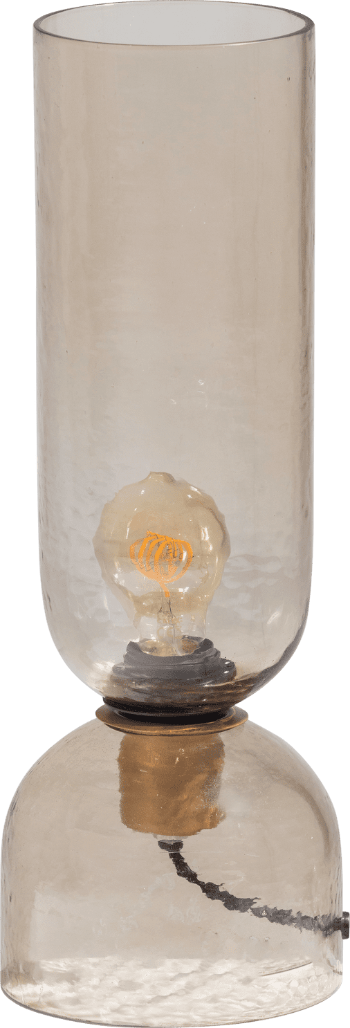 Gigi tafellamp gehamerd glas 38xo15cm naturel
