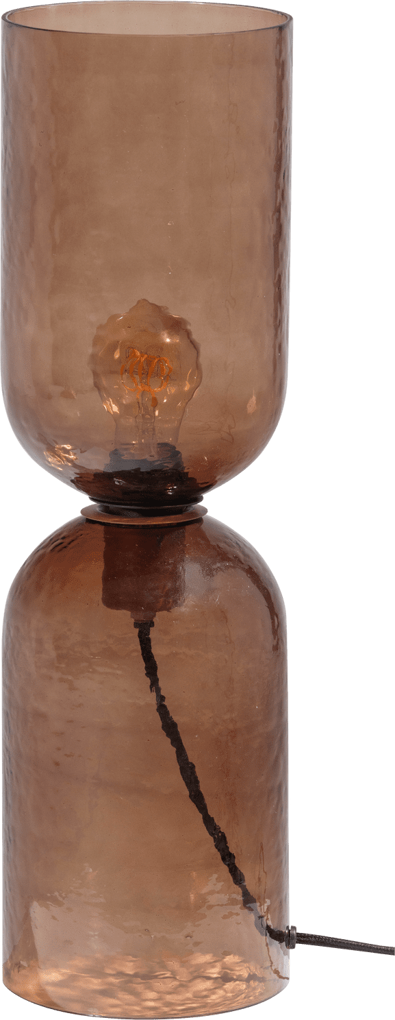 Gigi tafellamp gehamerd glas 51xo15cm bruin