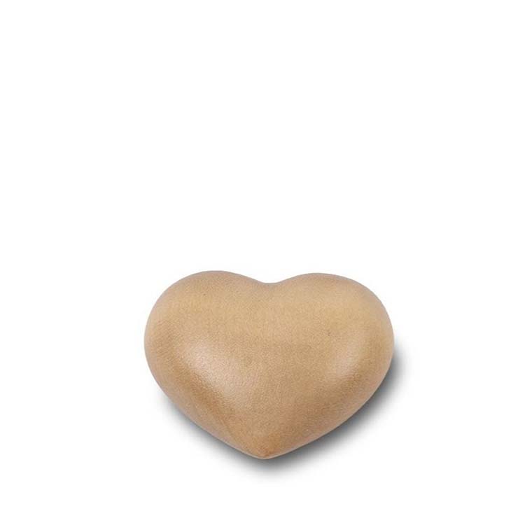 Urnwebshop Mini Hart Urn, Licht Gebeitst Lindehout (0.01 liter)