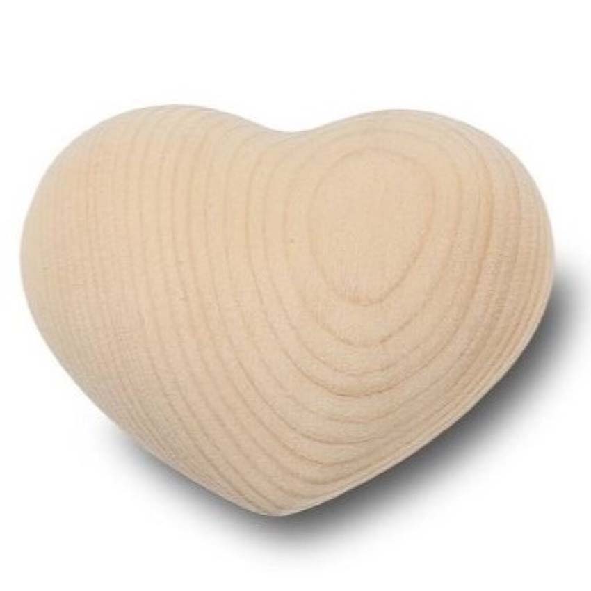 Urnwebshop Grote Hart Urn Naturel, Glad Geschuurd (3 liter)