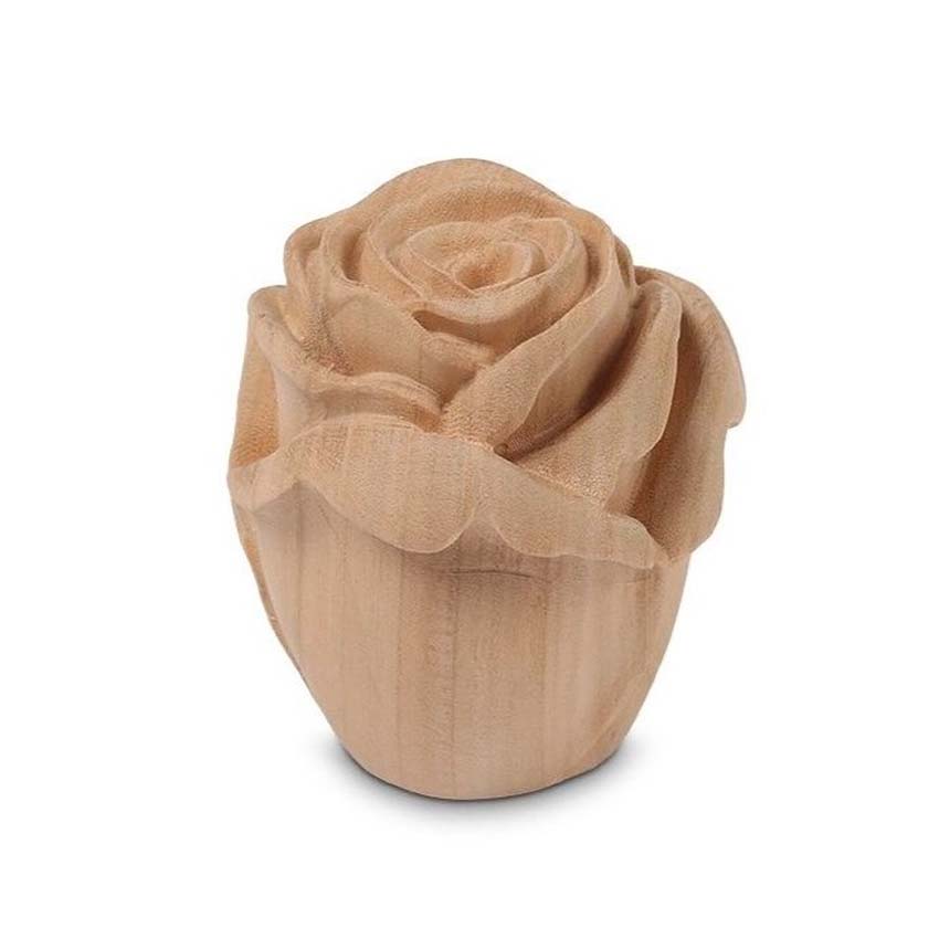 Urnwebshop Grote Houten Roos Urn, Naturel (4 liter)