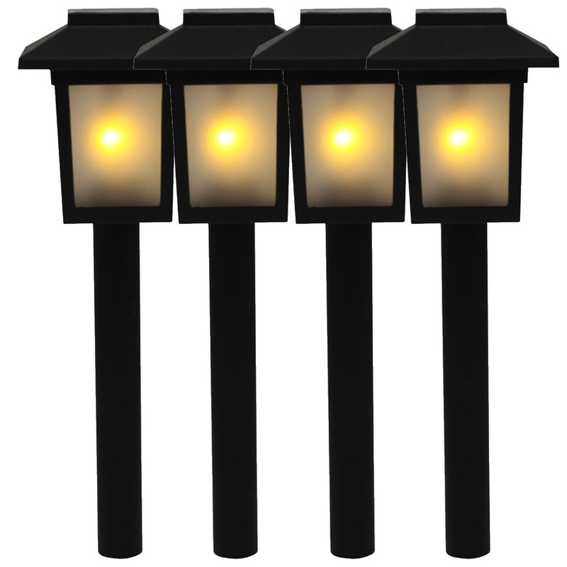 Merkloos 15x Tuinlamp fakkel / tuinverlichting met vlam effect 34,5 cm -