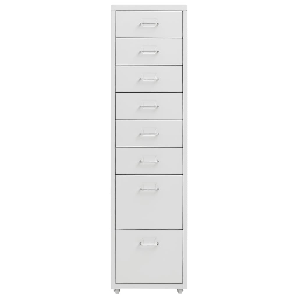 vidaXL Ladeblok verrijdbaar 28x41x109 cm metaal grijs
