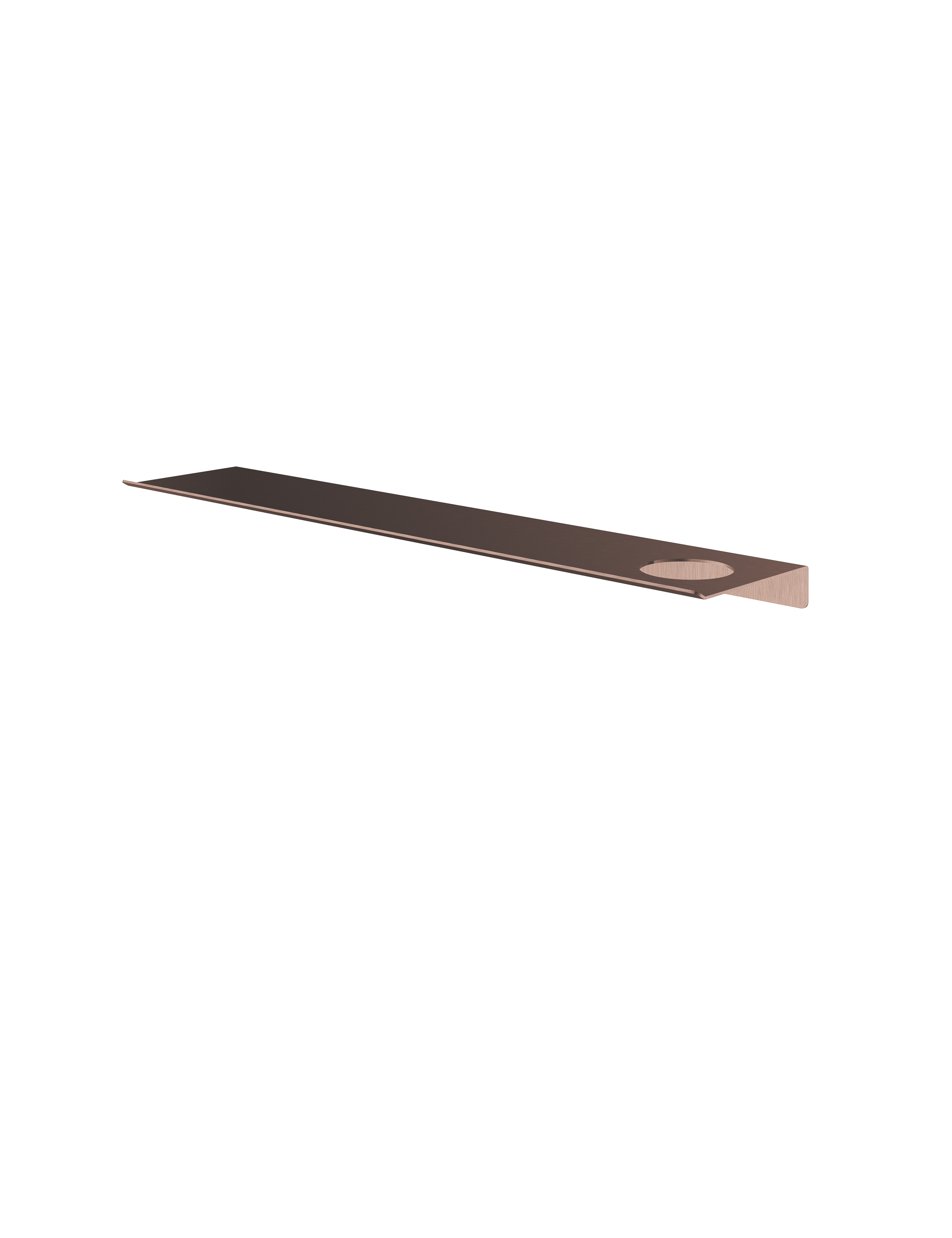 Hotbath &More Planchet 60 cm inclusief bevestigings rails met 1 uitsparing voor een zeepdispenser of beker Geborsteld koper PVD