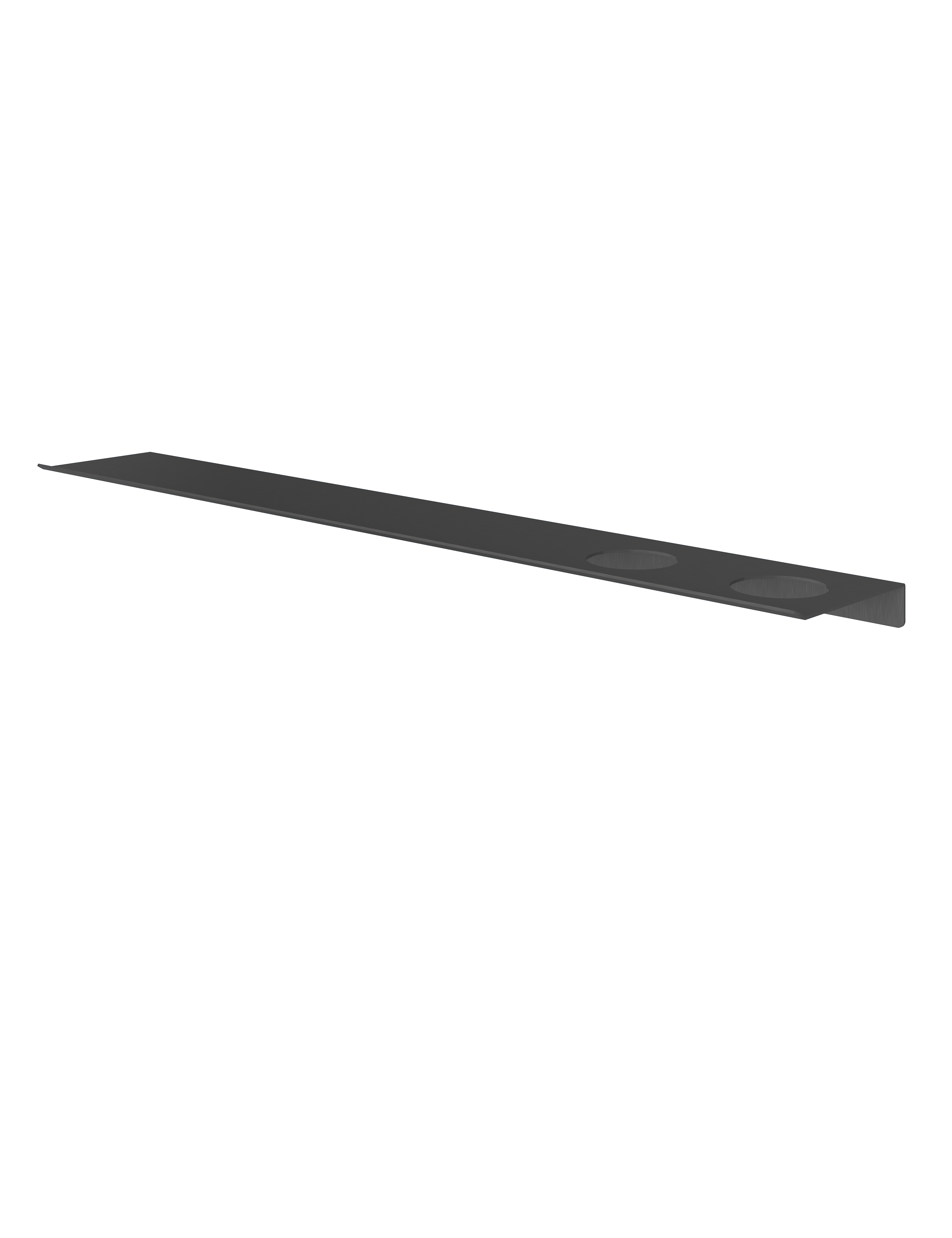 Hotbath &More Planchet 80 cm inclusief bevestigings rails met 2 uitsparingen voor een zeepdispenser of beker Geborsteld zwart PVD