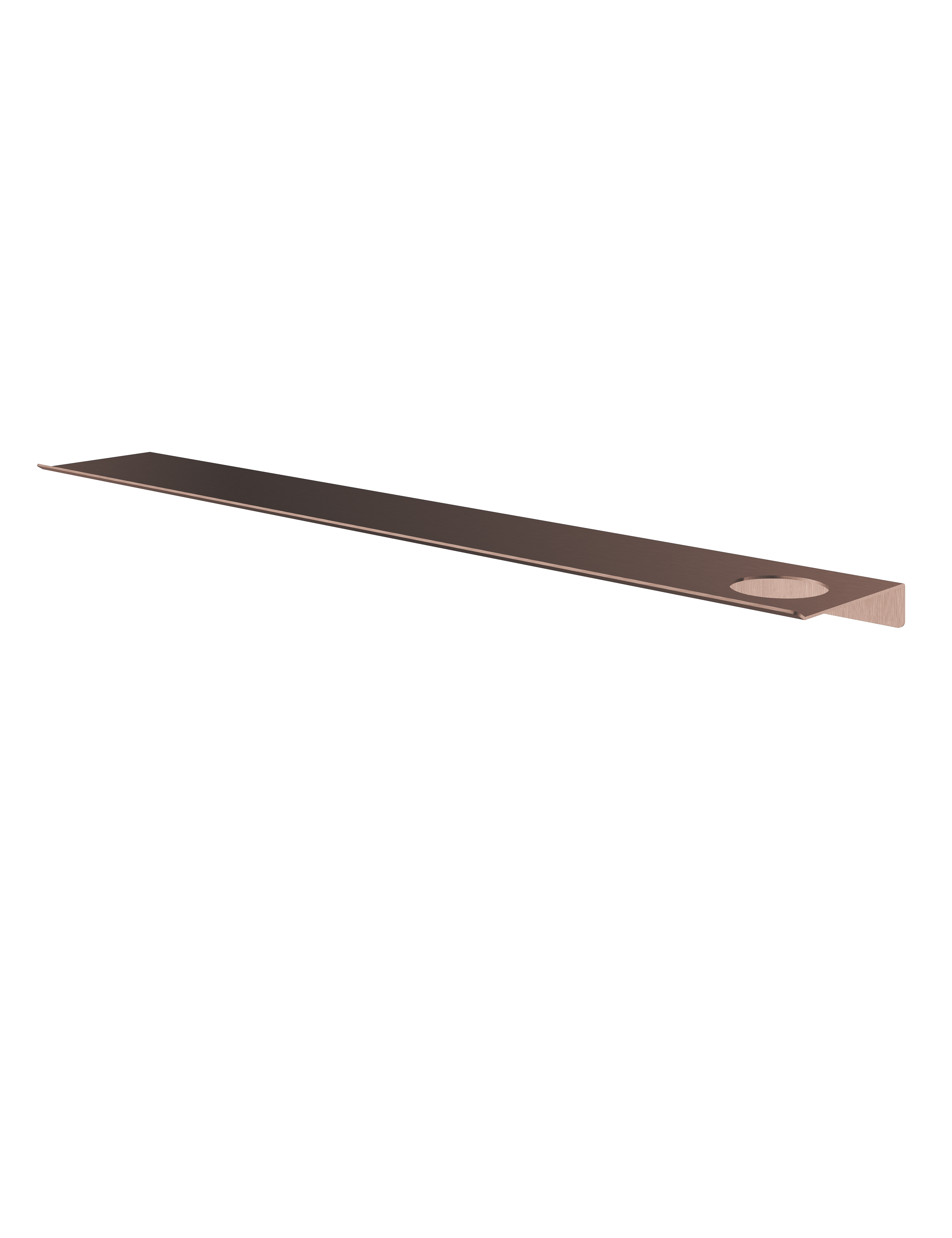 Hotbath &More Planchet 80 cm inclusief bevestigings rails met 1 uitsparing voor een zeepdispenser of beker Geborsteld koper PVD