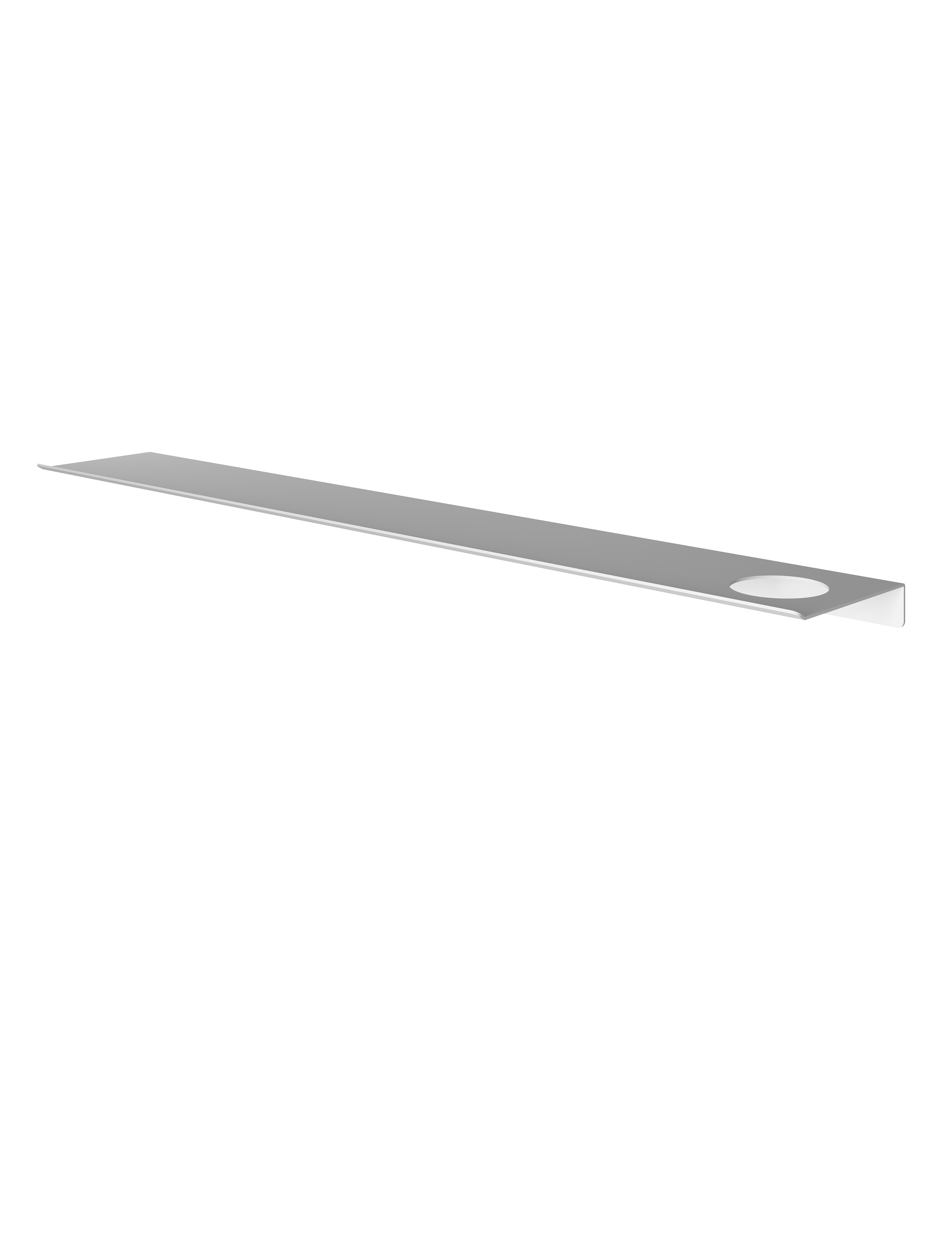 Hotbath &More Planchet 80 cm inclusief bevestigings rails met 1 uitsparing voor een zeepdispenser of beker Mat wit