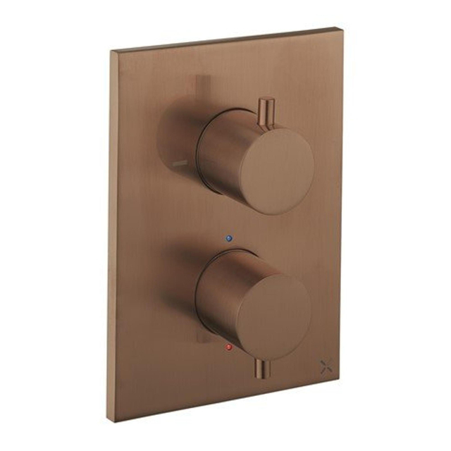 Crosswater MPRO Crossbox 1 uitlaattrim en kleppen geborsteld brons PROCB1000LBPBZ