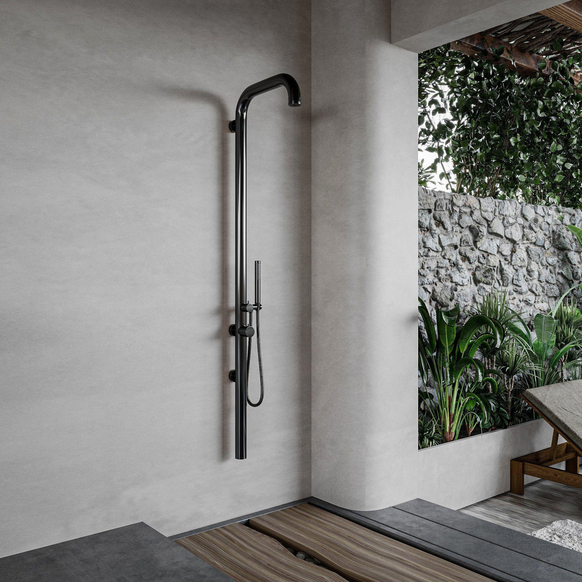 Fortifura Buitendouche  Outdoor Original Wandmodel Met Handdouche Gunmetal 