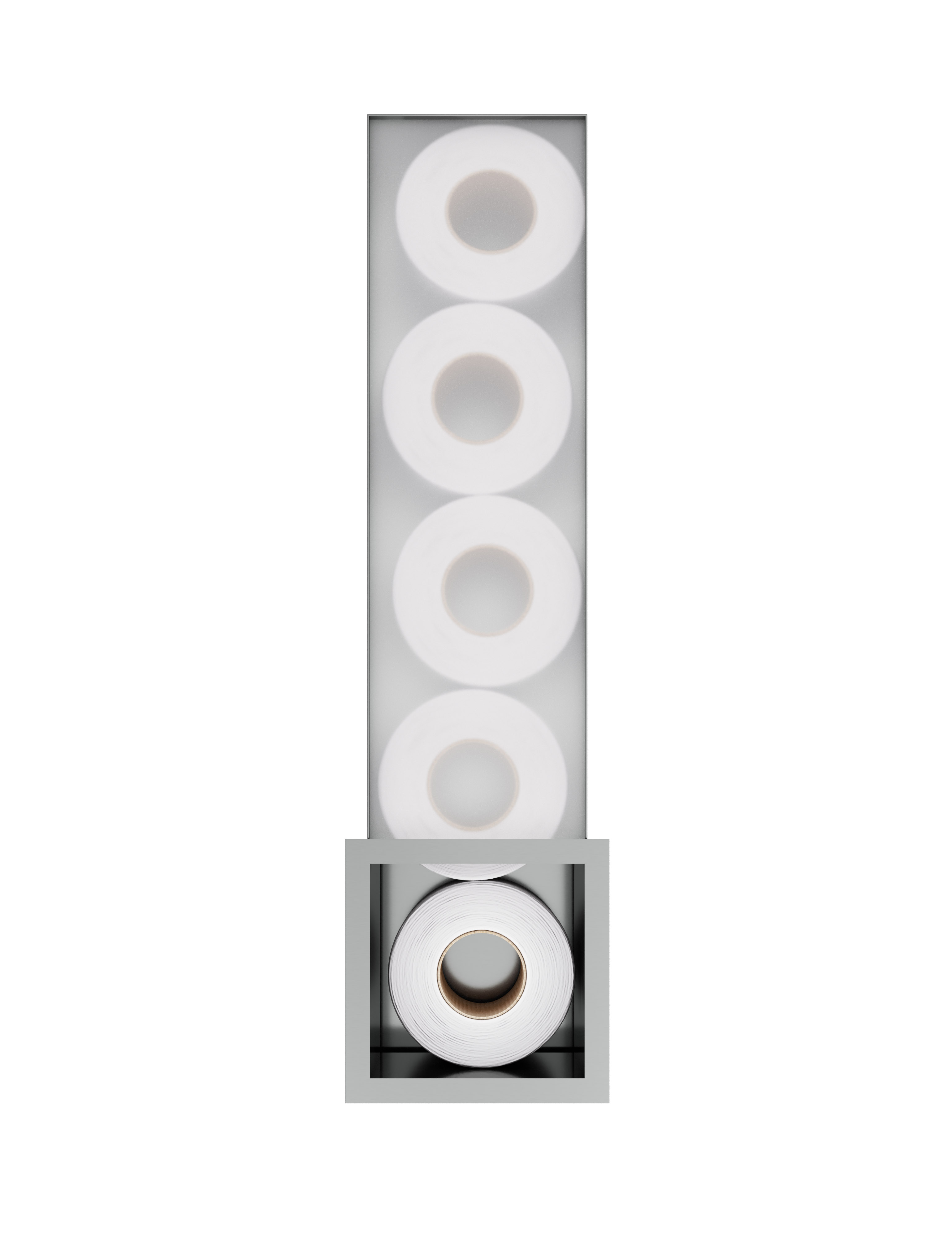 Hotbath &MORE Inbouw reserverol houder voor 6 rollen 16x60x14cm RVS 316
