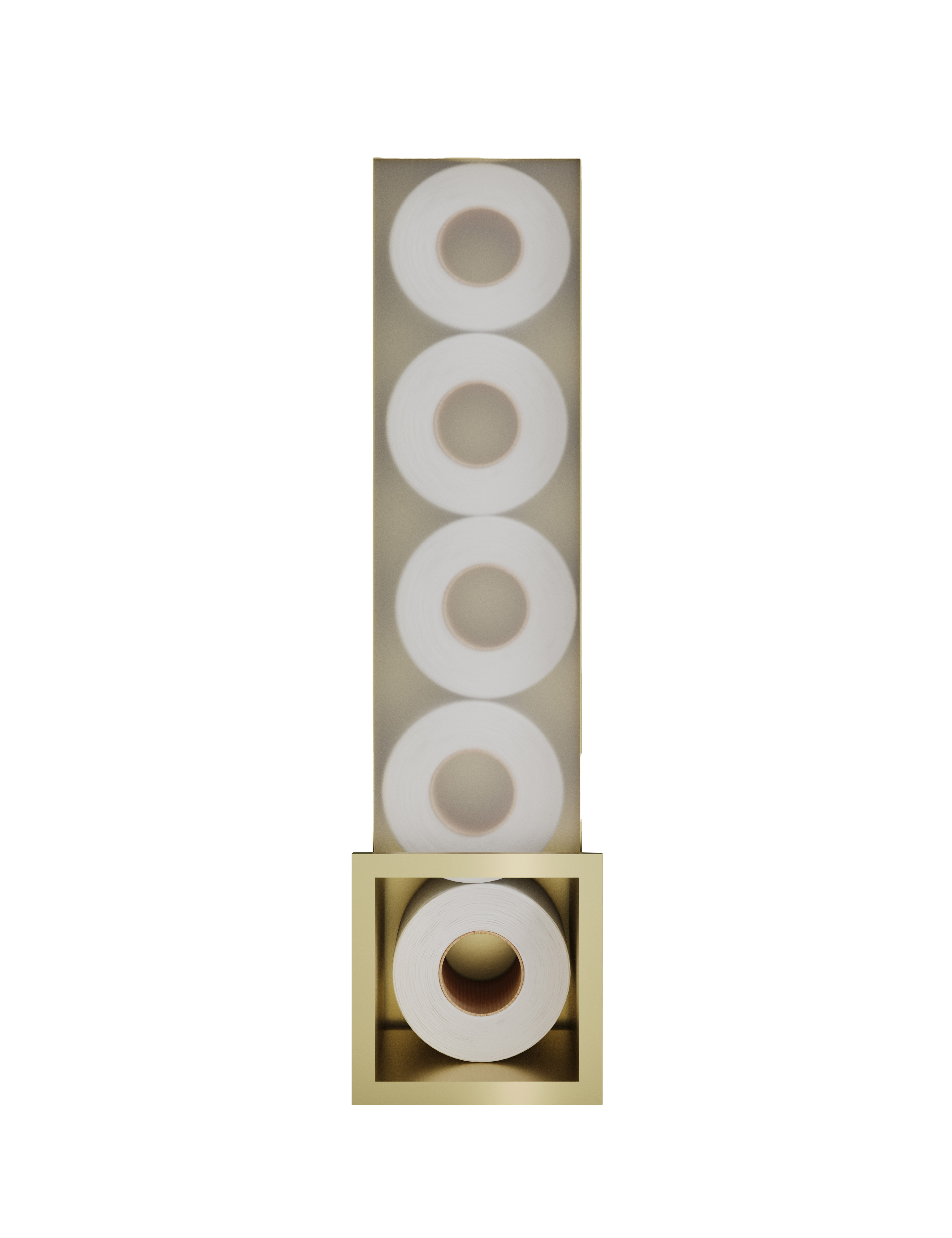 Hotbath &MORE Inbouw reserverol houder voor 6 rollen 16x60x14cm Geborsteld Messing PVD
