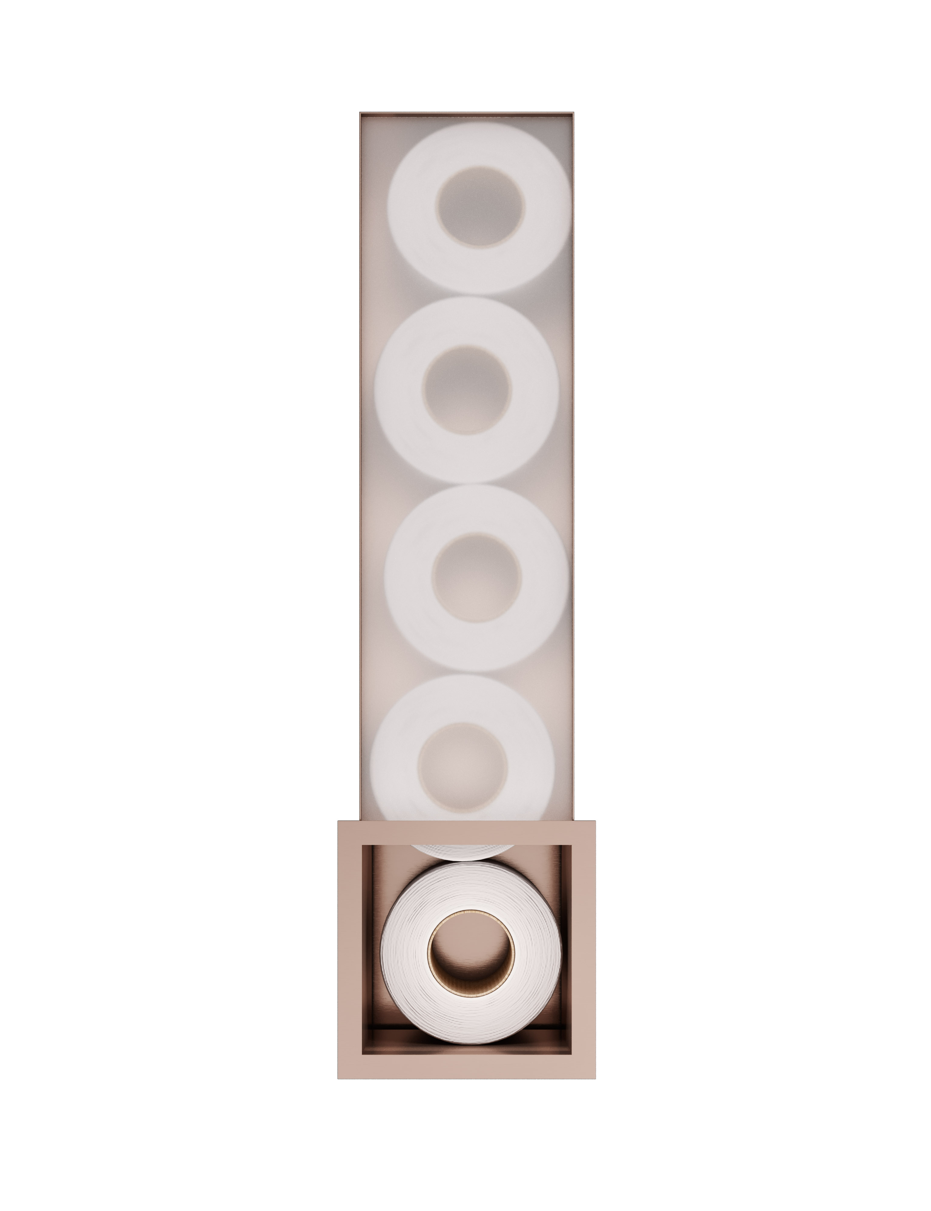 Hotbath &MORE Inbouw reserverol houder voor 6 rollen 16x60x14cm Geborsteld Koper PVD