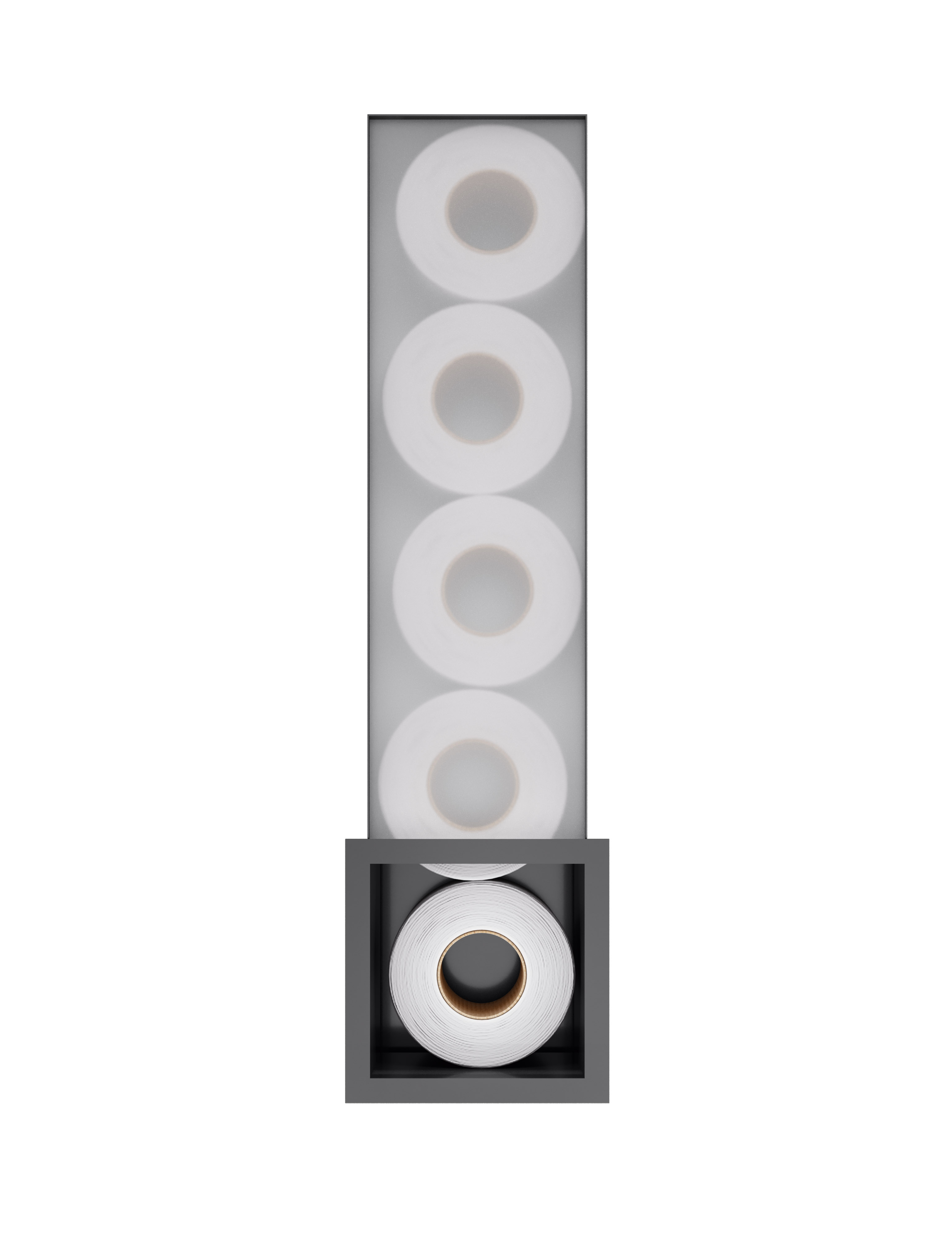Hotbath &MORE Inbouw reserverol houder voor 6 rollen 16x60x14cm Geborsteld Zwart PVD
