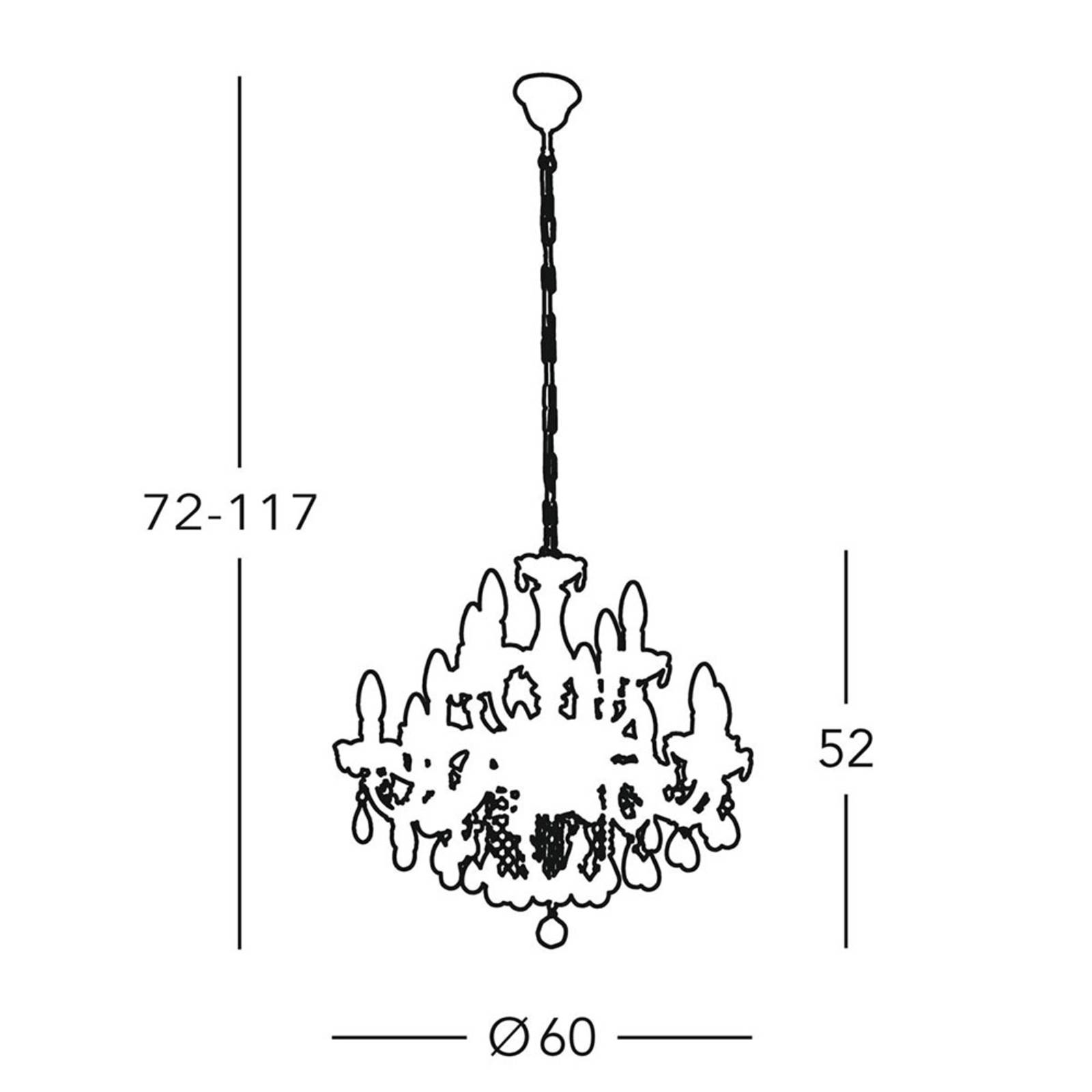 Austrolux Kroonluchter Valerie, messing, 12-lamps