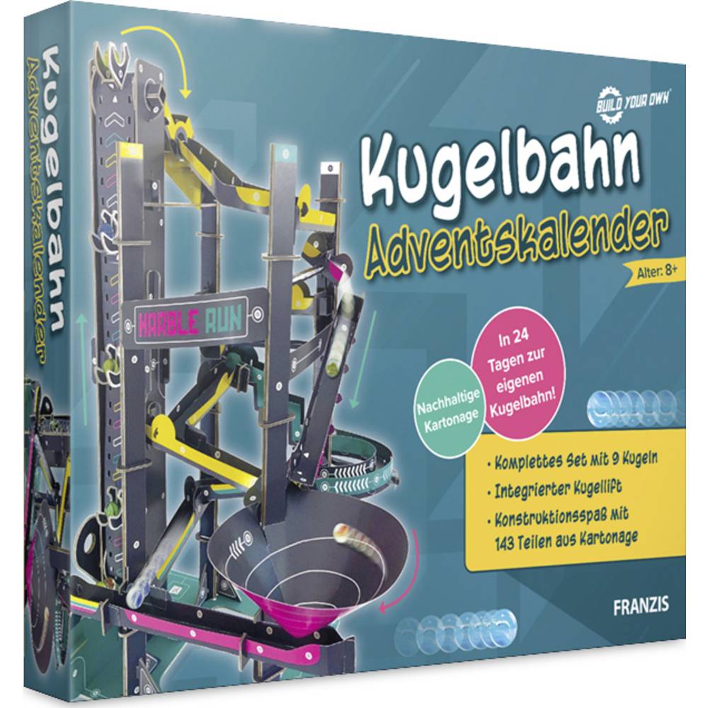 Franzis Verlag Adventskalender Knikkerbaan Knutselen, Speelgoed, Bouwpakket Leeftijdsklasse Vanaf 8 jaar