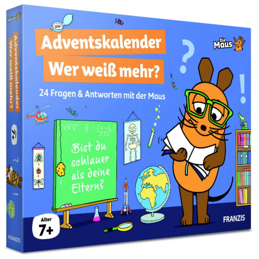 Franzis Verlag Maus - Wer weiß mehr℃ Adventskalender Familiespel Leeftijdsklasse Vanaf 7 jaar