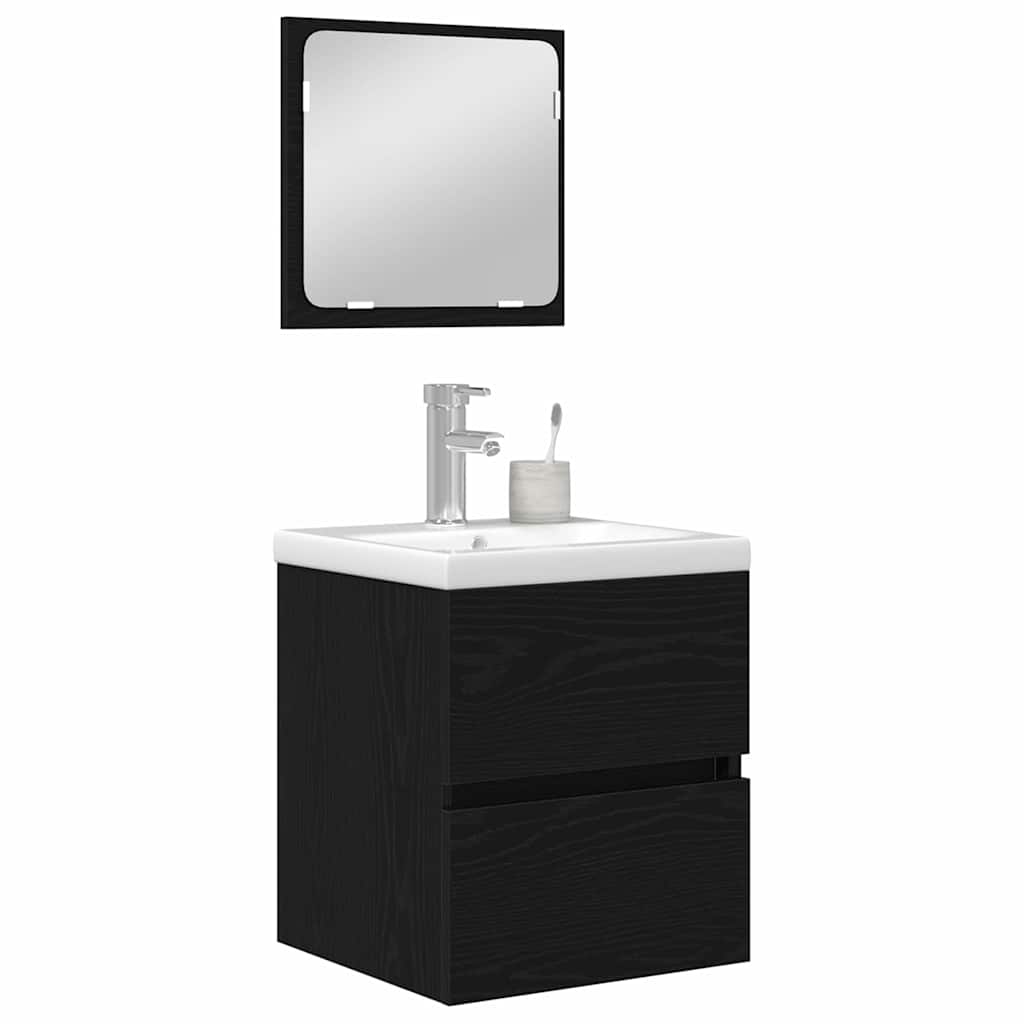 vidaXL Badkamermeubelset met lade 3 pcs Artisan eiken en Wit Medium