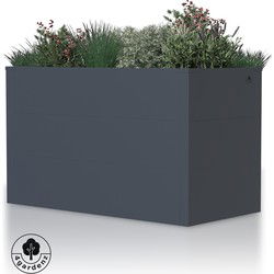 4gardenz rechthoekige plantenbak met verhoogde bodem 100x50x60cm - antraciet
