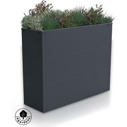 4gardenz rechthoekige plantenbak met verhoogde bodem 100x30x77cm - antraciet