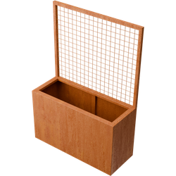 Geroba Verta C2 rechthoekige plantenbak met plantenklimrek 1000x400x1430mm - Cortenstaal