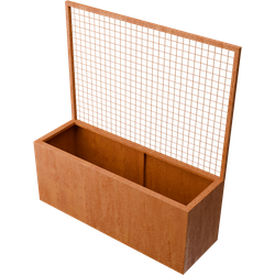 Geroba Verta C1 rechthoekige plantenbak met plantenklimrek 1500x500x1630mm - Cortenstaal