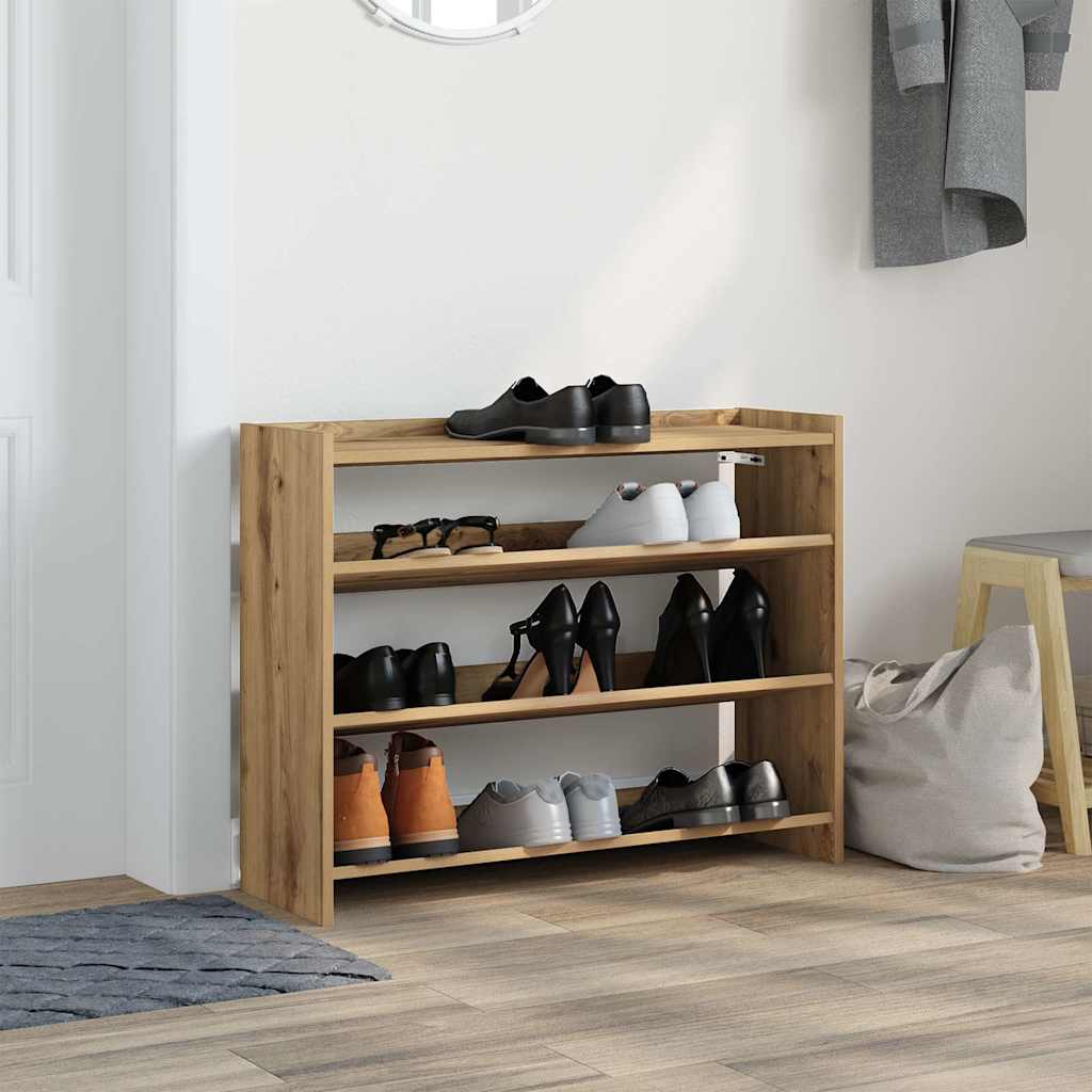 vidaXL Schoenenrek 80x25x62 cm bewerkt hout artisanaal eikenkleur