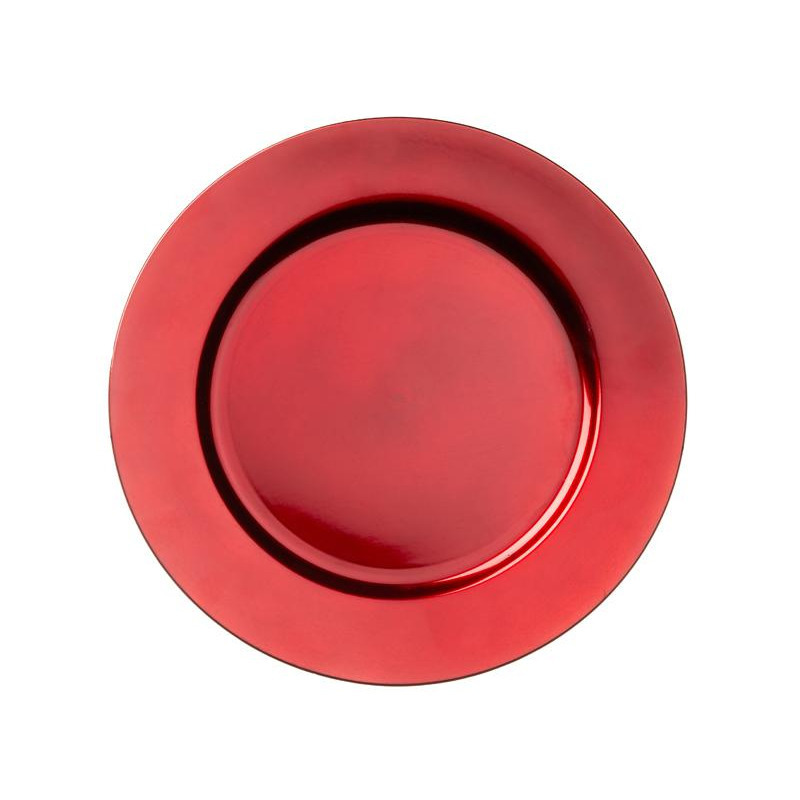 Cepewa Kaarsen bord - diner onderborden - rood - Dia 33 cm - Kaarsenbord - Kunststof -