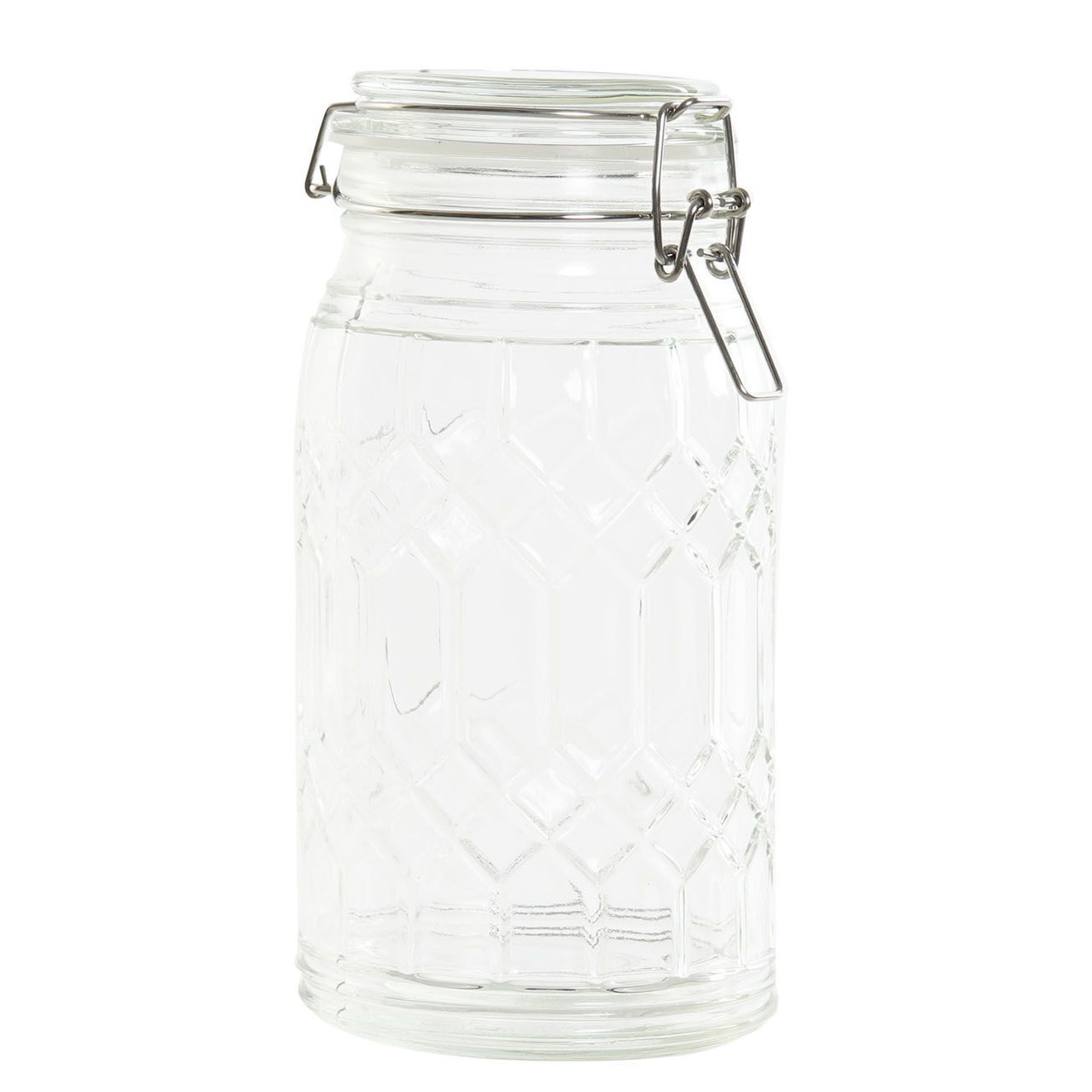 Items Voorraadpot / keuken voedsel opslag pot - 960 ml - glas - metalen beugelsluiting -
