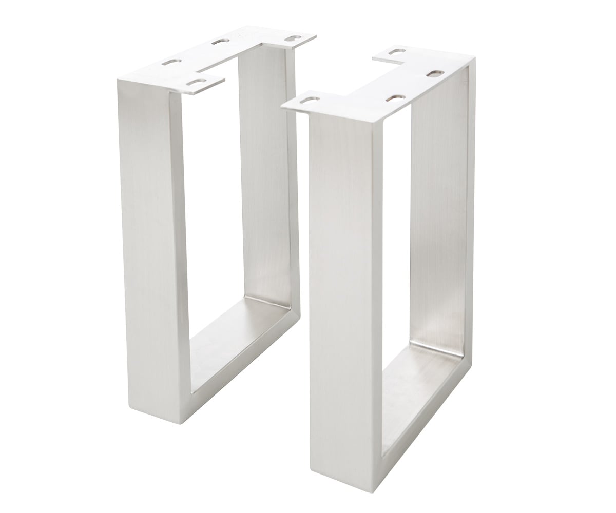 DELIFE 2er-Set-Bankbeine Live-Edge Baumbank 7,5x2,5 cm Edelstahl schmal