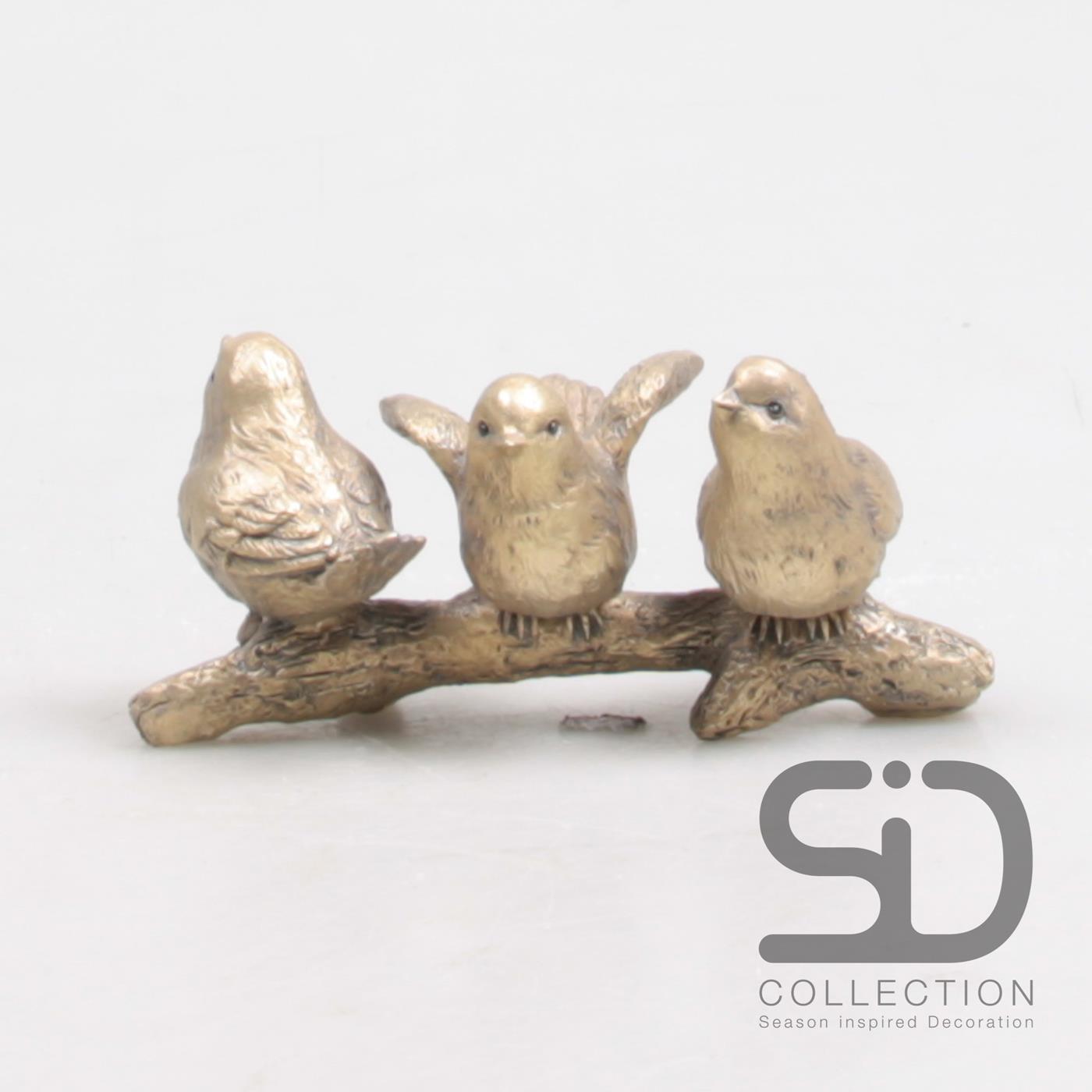Season Inspired Decoration Vogels op tak goud