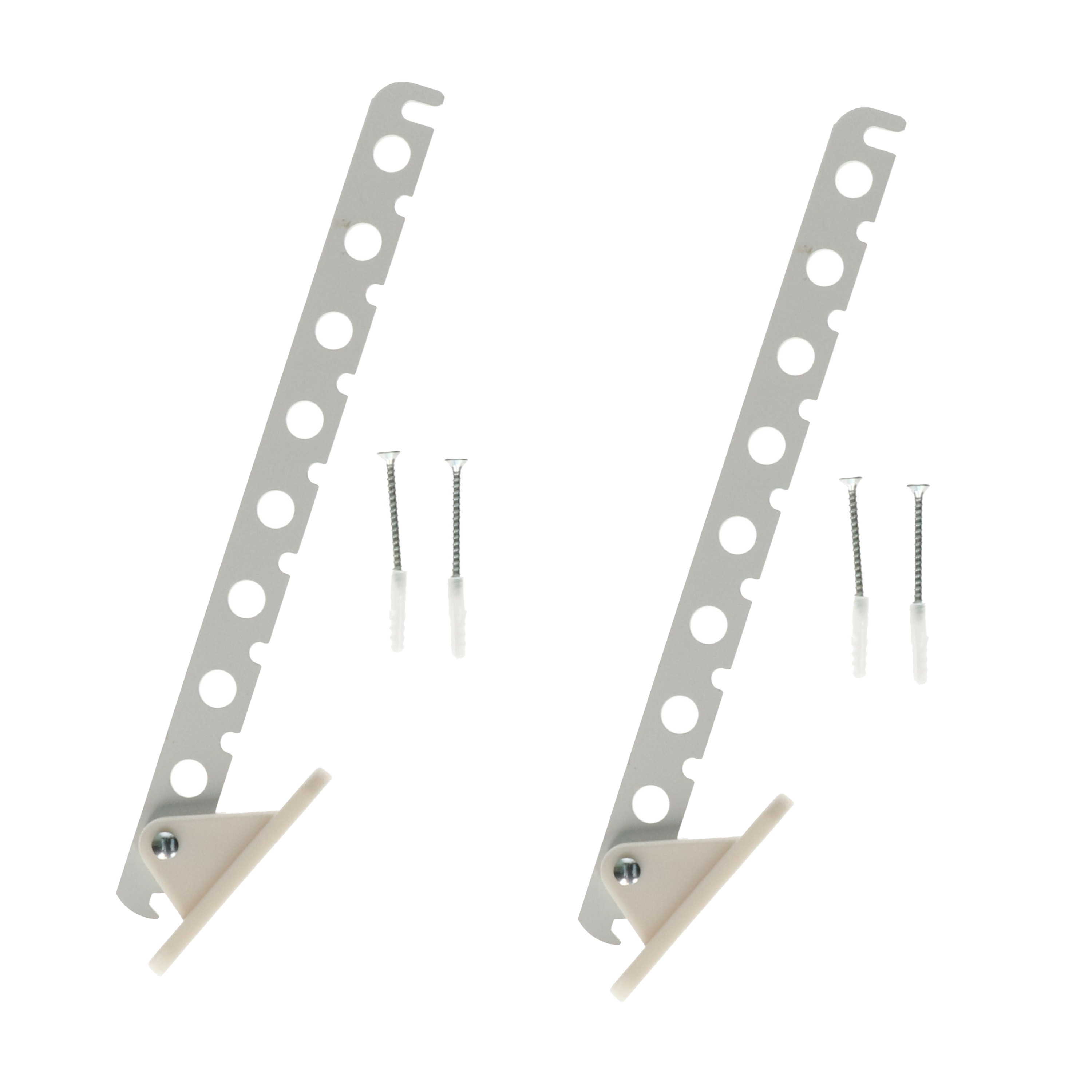 Bellatio Design Kledinghaak - 2x - inklapbaar - metaal - wit - 33 cm - kledinghanger -