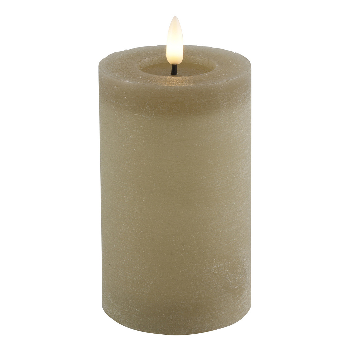Countryfield LED kaars/stompkaars - beige - D7,5 x H12,5 cm - timer -