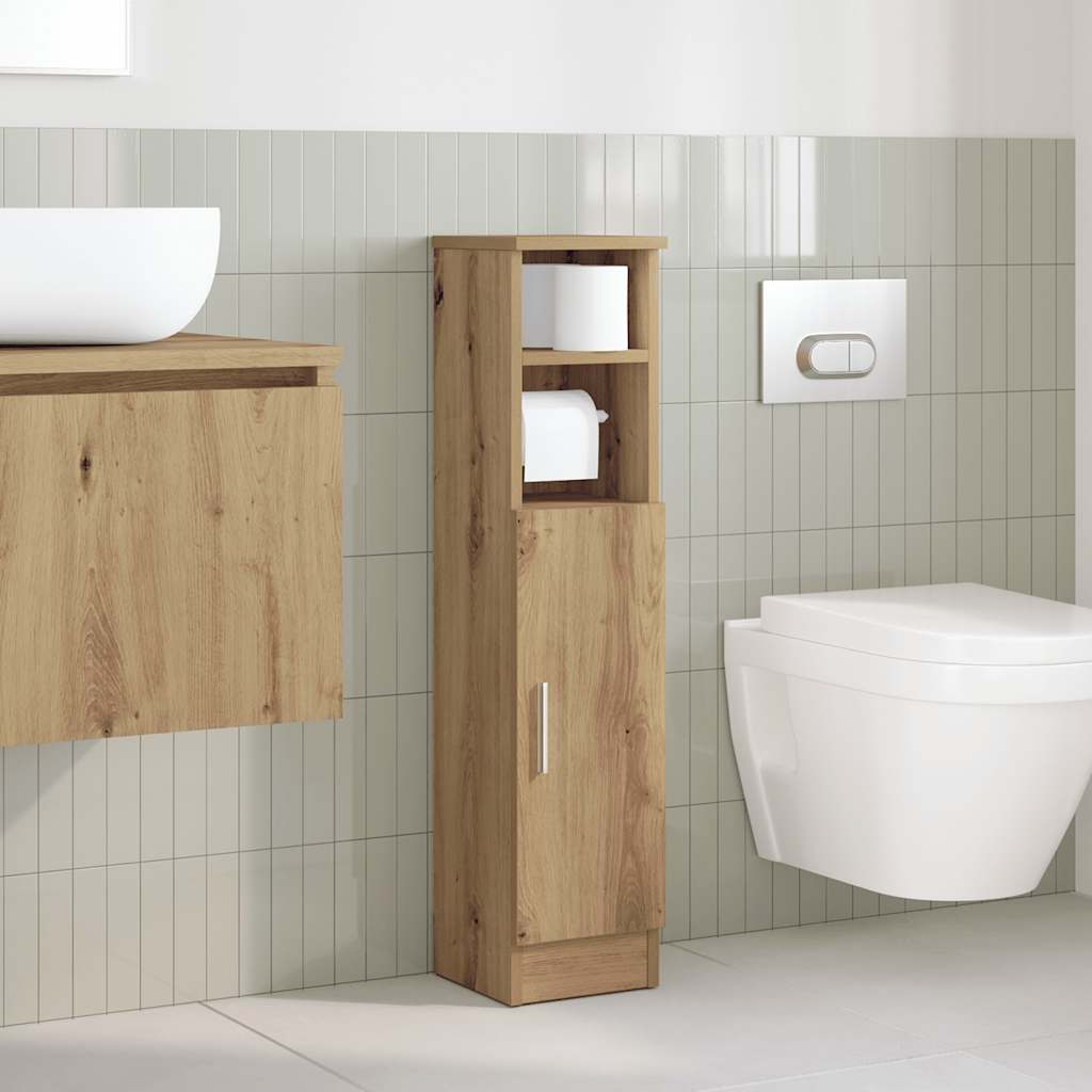 vidaXL Badkamerkast met rolhouder 20,5x22x90 cm artisanaal eikenkleur