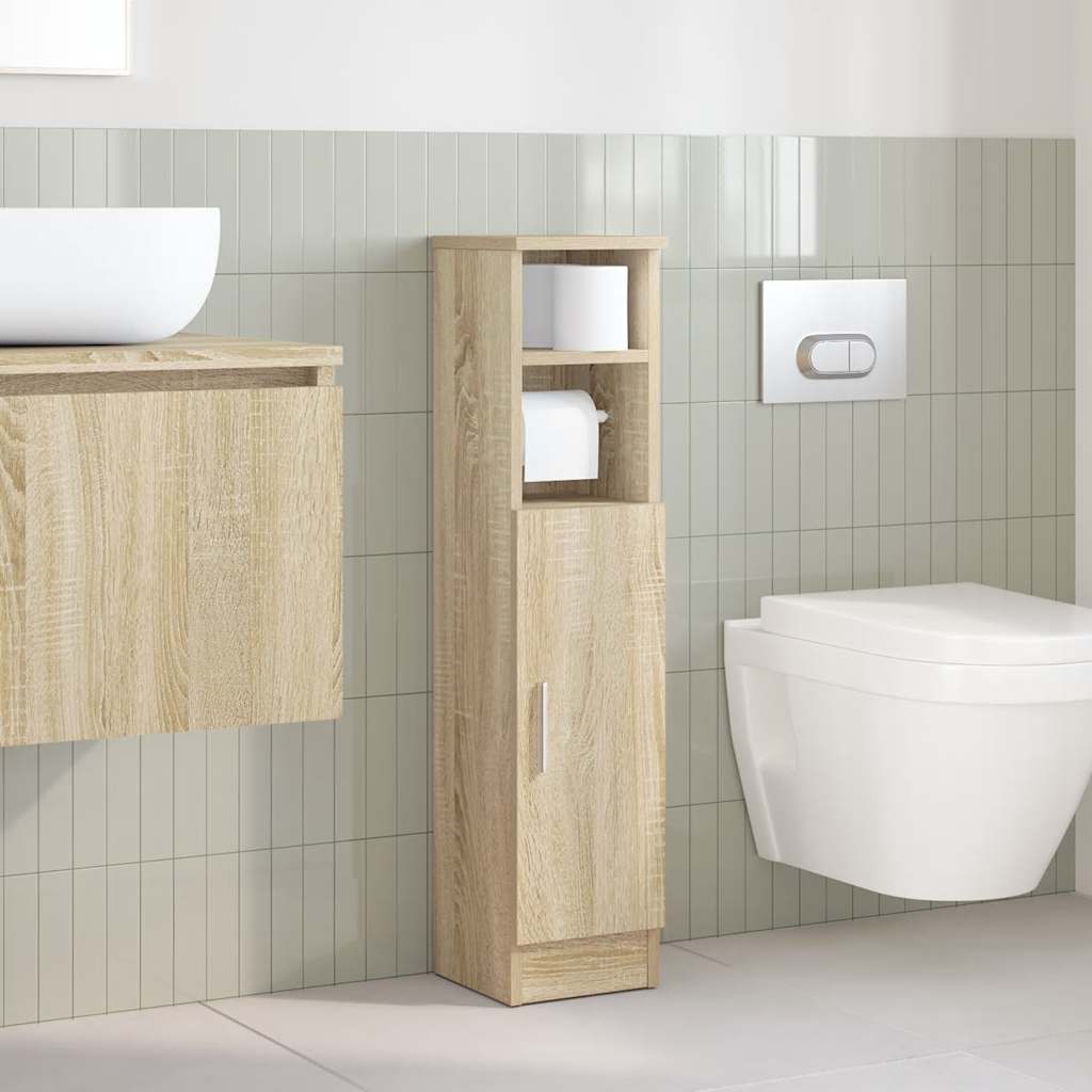 vidaXL Badkamerkast met rolhouder 20,5x22x90 cm sonoma eikenkleurig