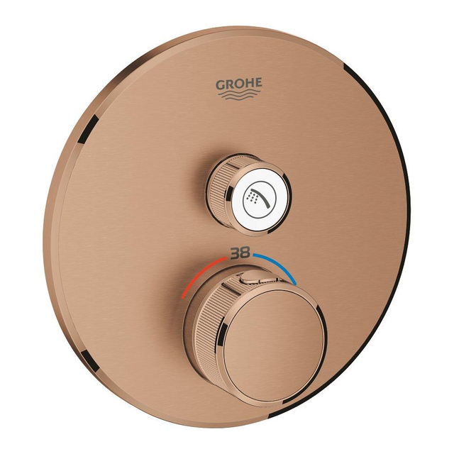 Grohe Grohtherm smartcontrol inbouw douchekraan thermostatisch warm sunset geborsteld 29118dl0