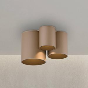 PURE LED-Bad-Deckenlampe Point, bronzefarben, 18 cm, 3-flg.