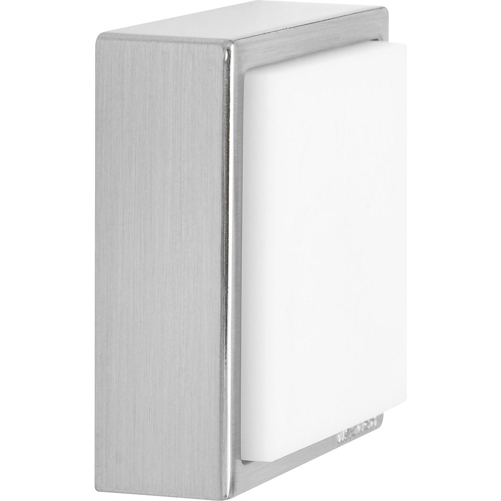 Wagner Wanddeurstopper, l x b x h = 40 x 40 x 15 mm, VE = 2 stuks, zilverkleurig/wit