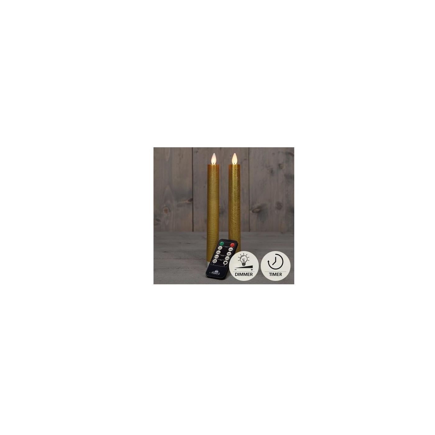 Anna"s Collection LED Dinerkaarsen goud bewegende vlam