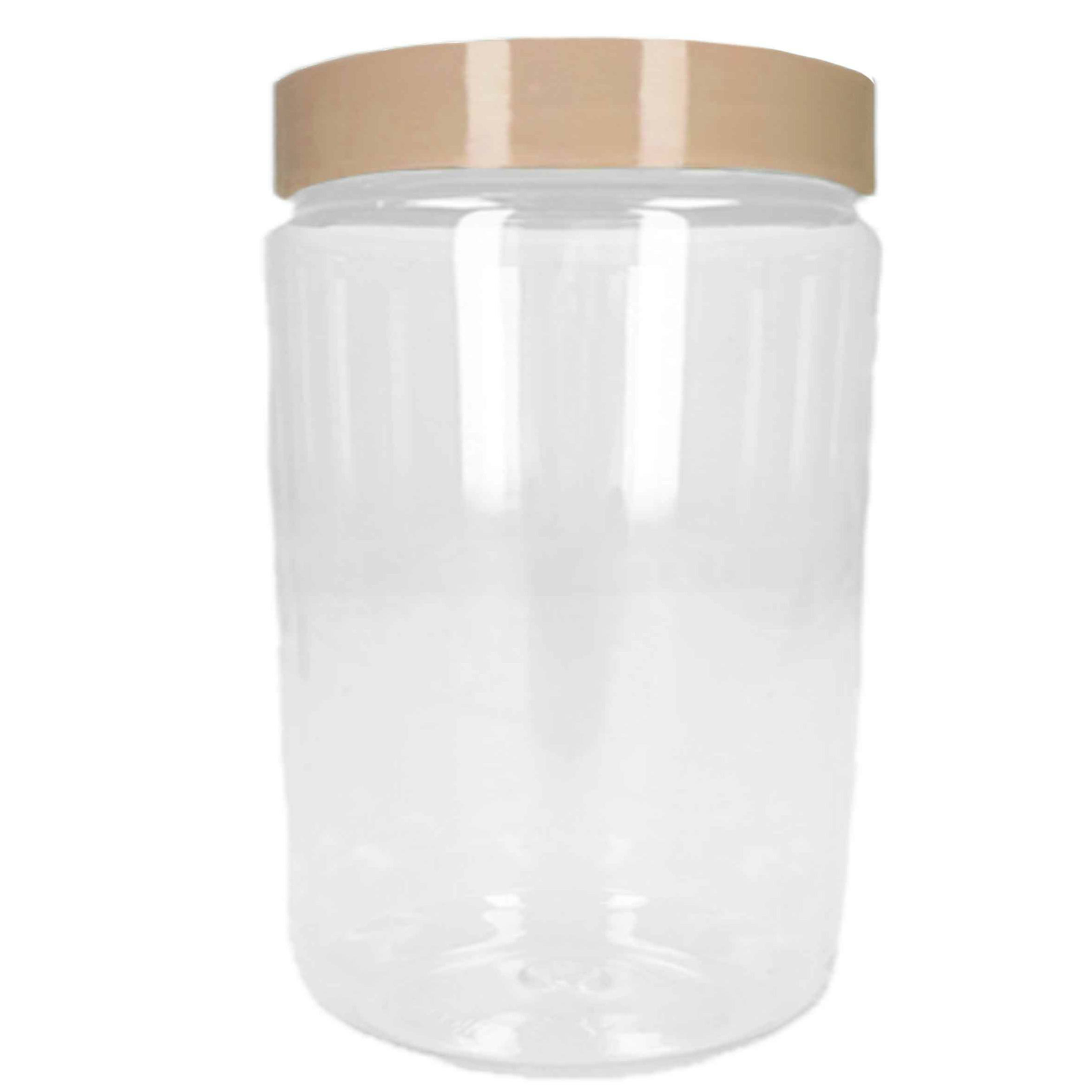 PlasticForte Voorraadpot - bewaarpot - 450 ml - kunststof - beige - 7 x 13 cm -