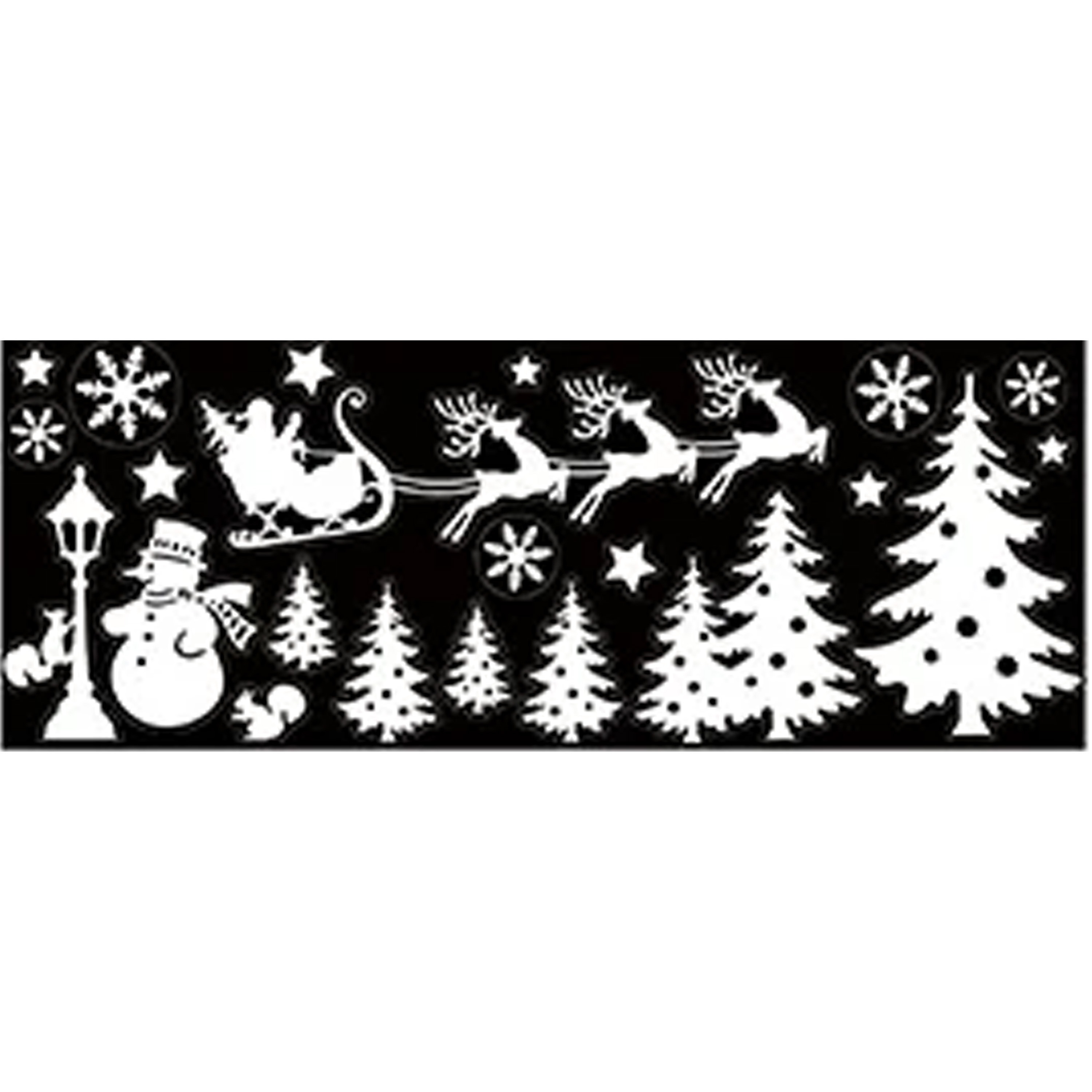 Anna's Collection Kerst raamstickers Bomen - vel van x 28 cm - raamdecoratie -