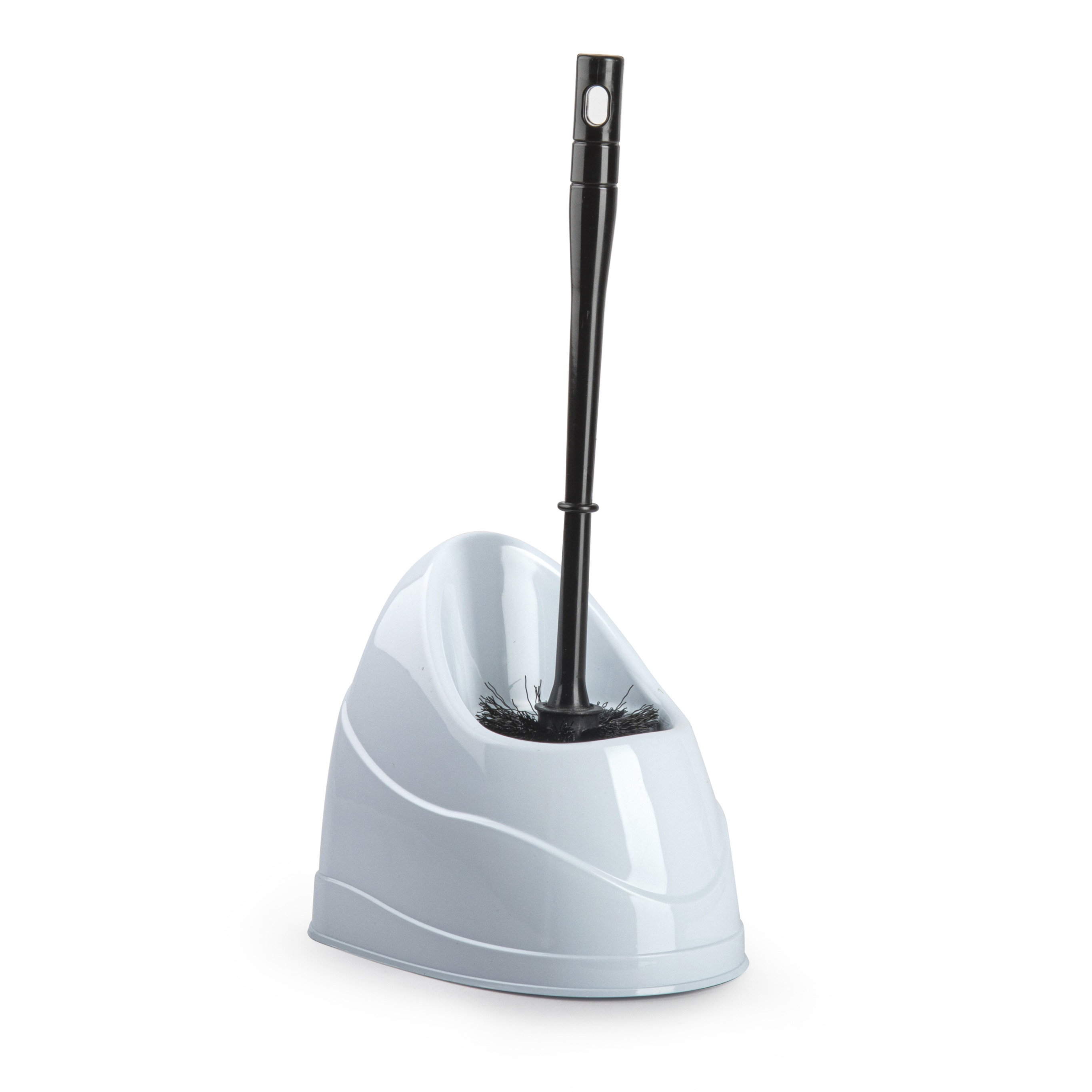 PlasticForte Toiletborstel - wc-borstel met houder - 45 cm - wit/zwart -