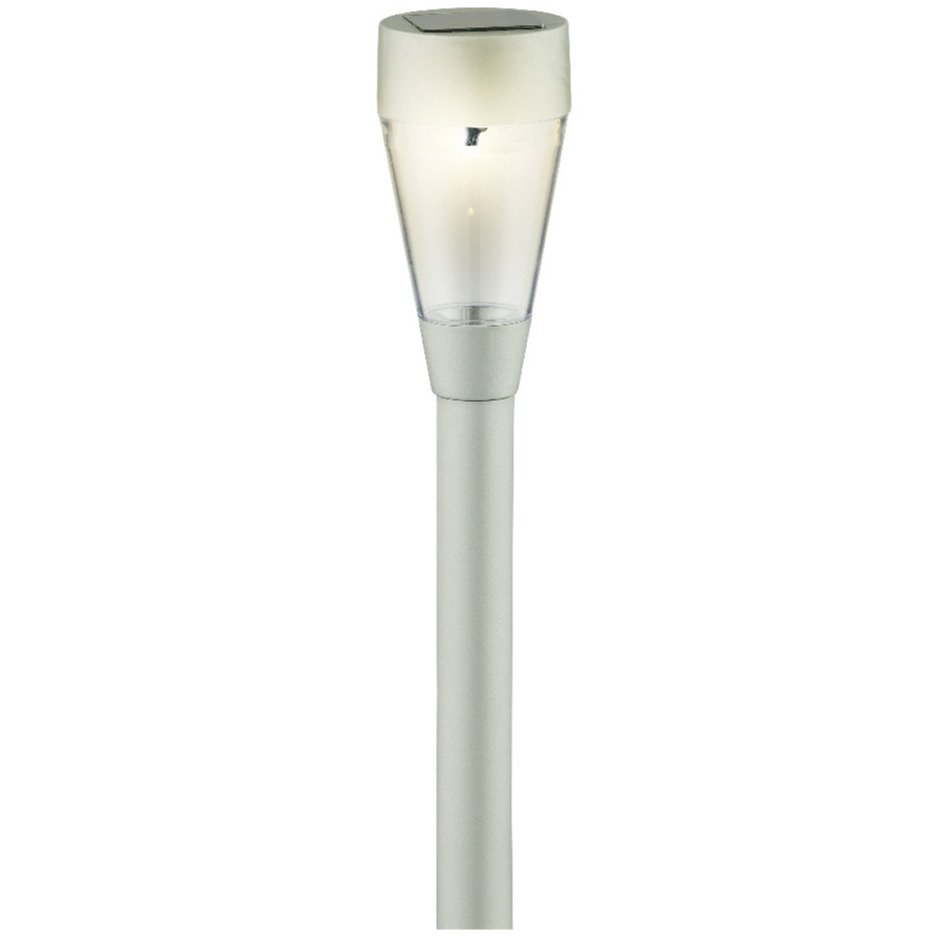 Lumineo Solar tuinlamp - prikspot - zilver - op zonne-energie - 32 cm - tuinverlichting -