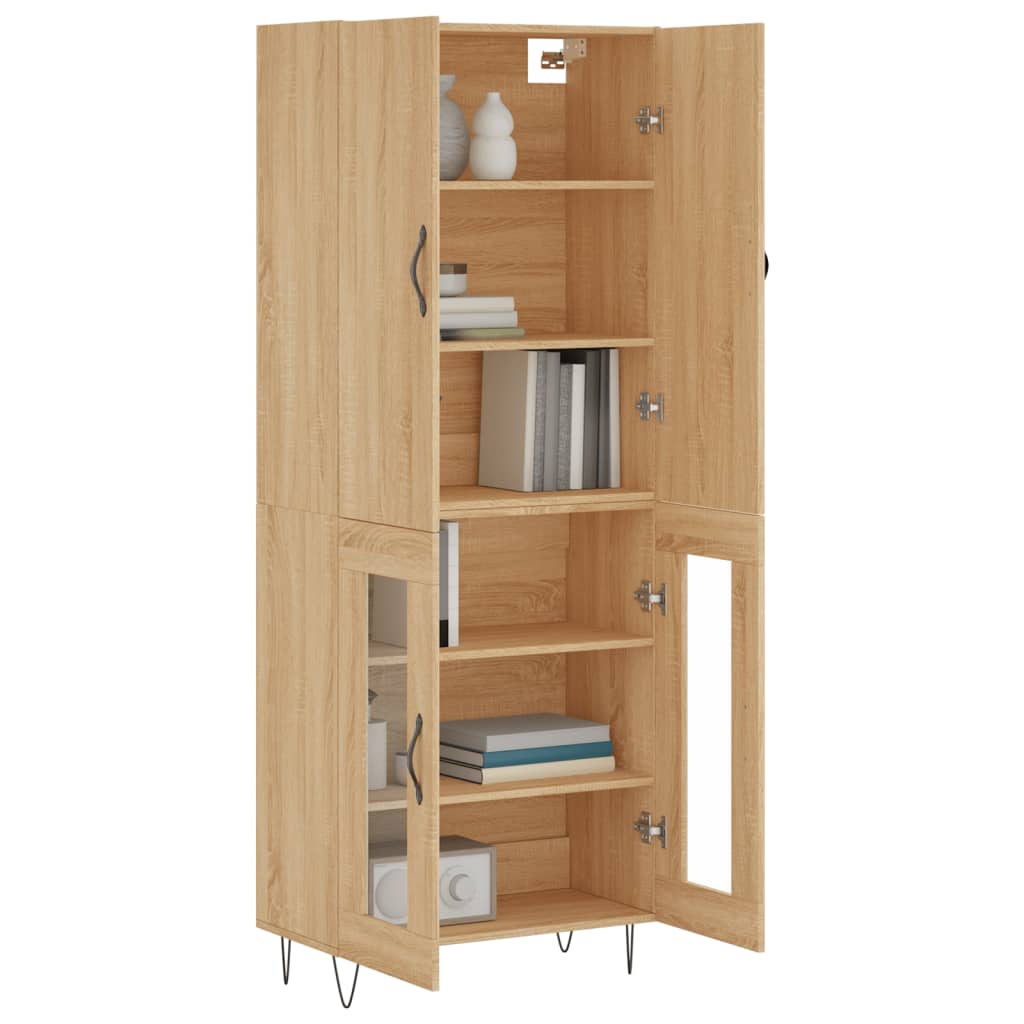vidaXL Hoge kast 69,5x34x180 cm bewerkt hout sonoma eikenkleurig