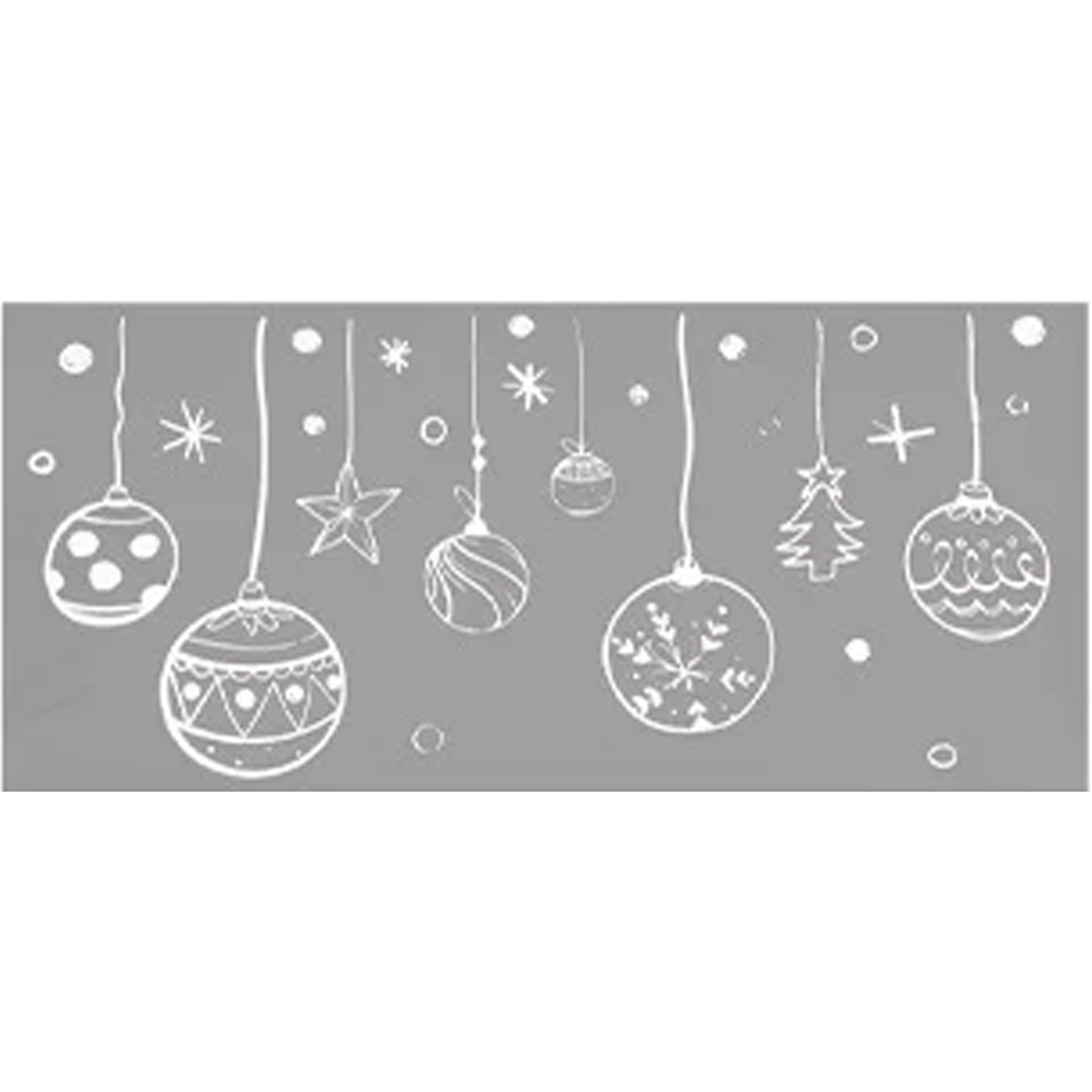 Anna's Collection Kerst raamstickers Witte kerstballen - vel van 23 x 49 cm - raamdecoratie -