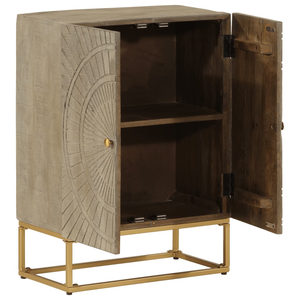 vidaXL Dressoir 55x30x76 cm massief mangohout en ijzer
