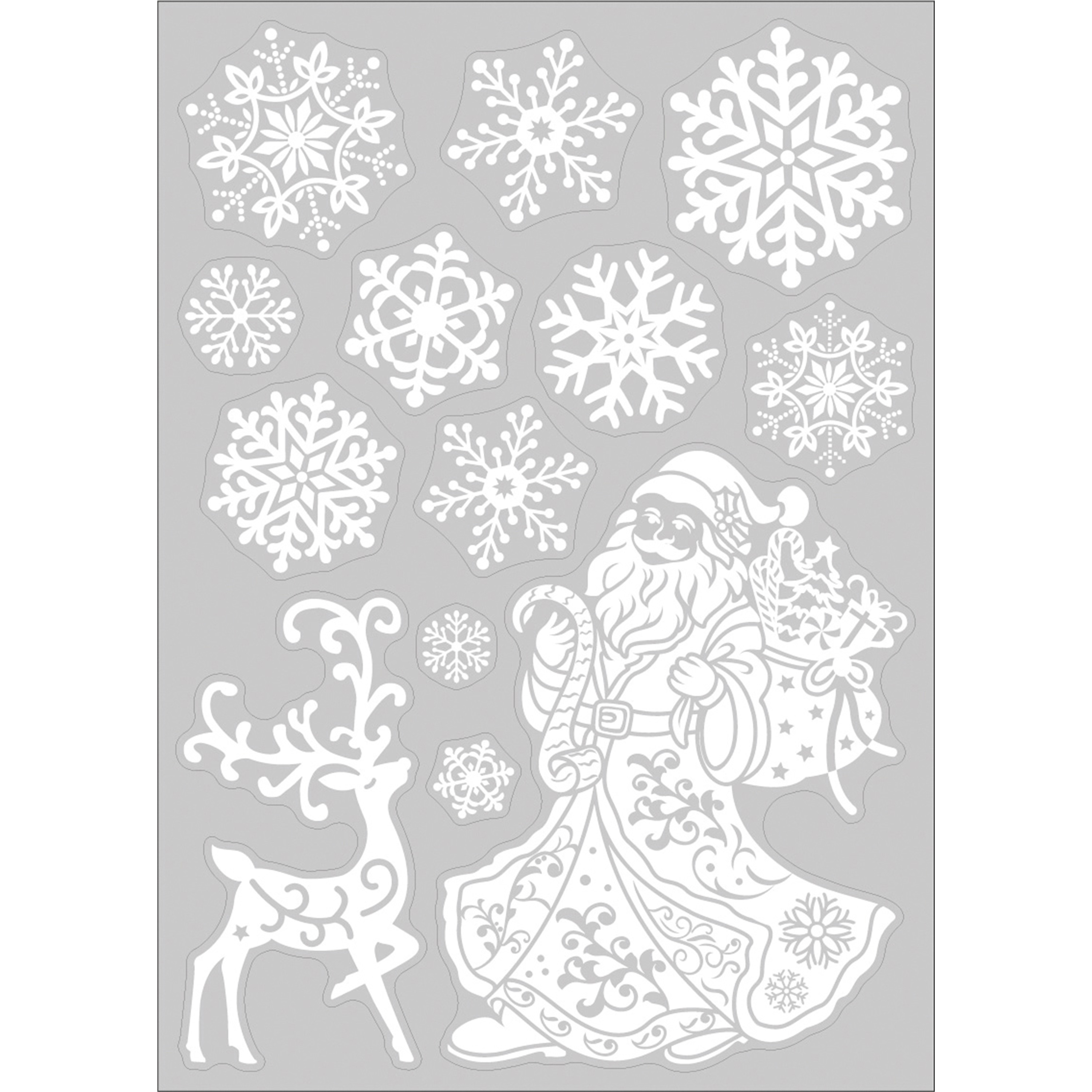 Anna's Collection Kerst raamstickers Kerstman - vel van x 28 cm -