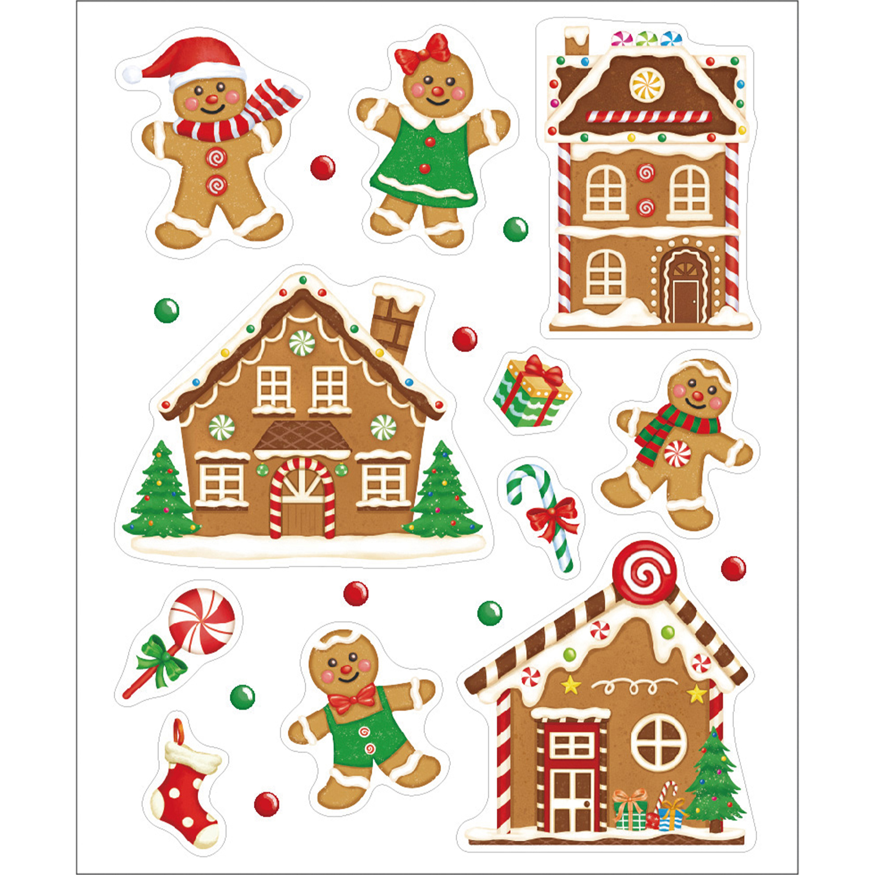 Anna's Collection Kerst raamstickers peperkoek mannetje - vel van x 28 cm -