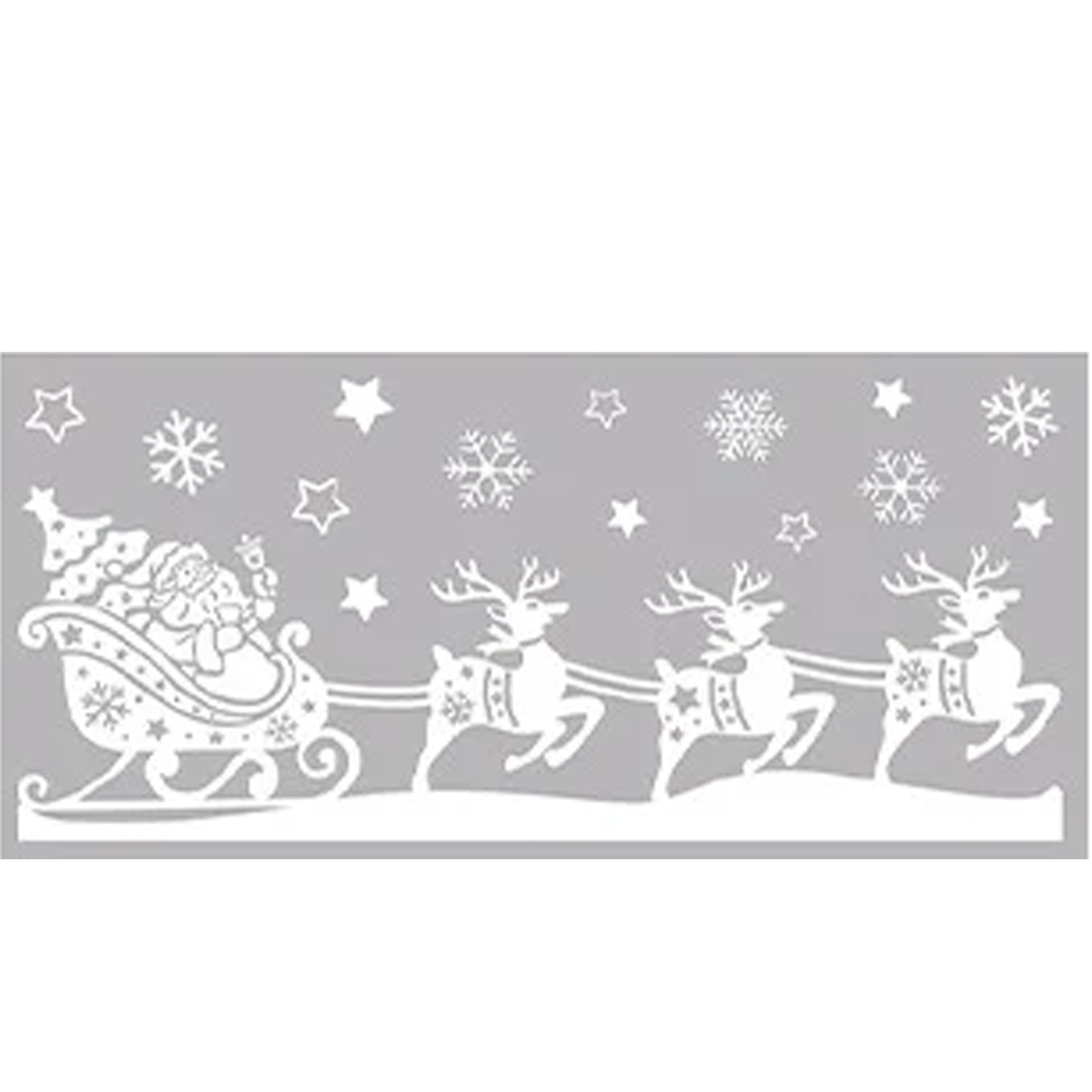 Anna's Collection Kerst raamstickers rendieren met slee - vel van 23 x 49 cm -